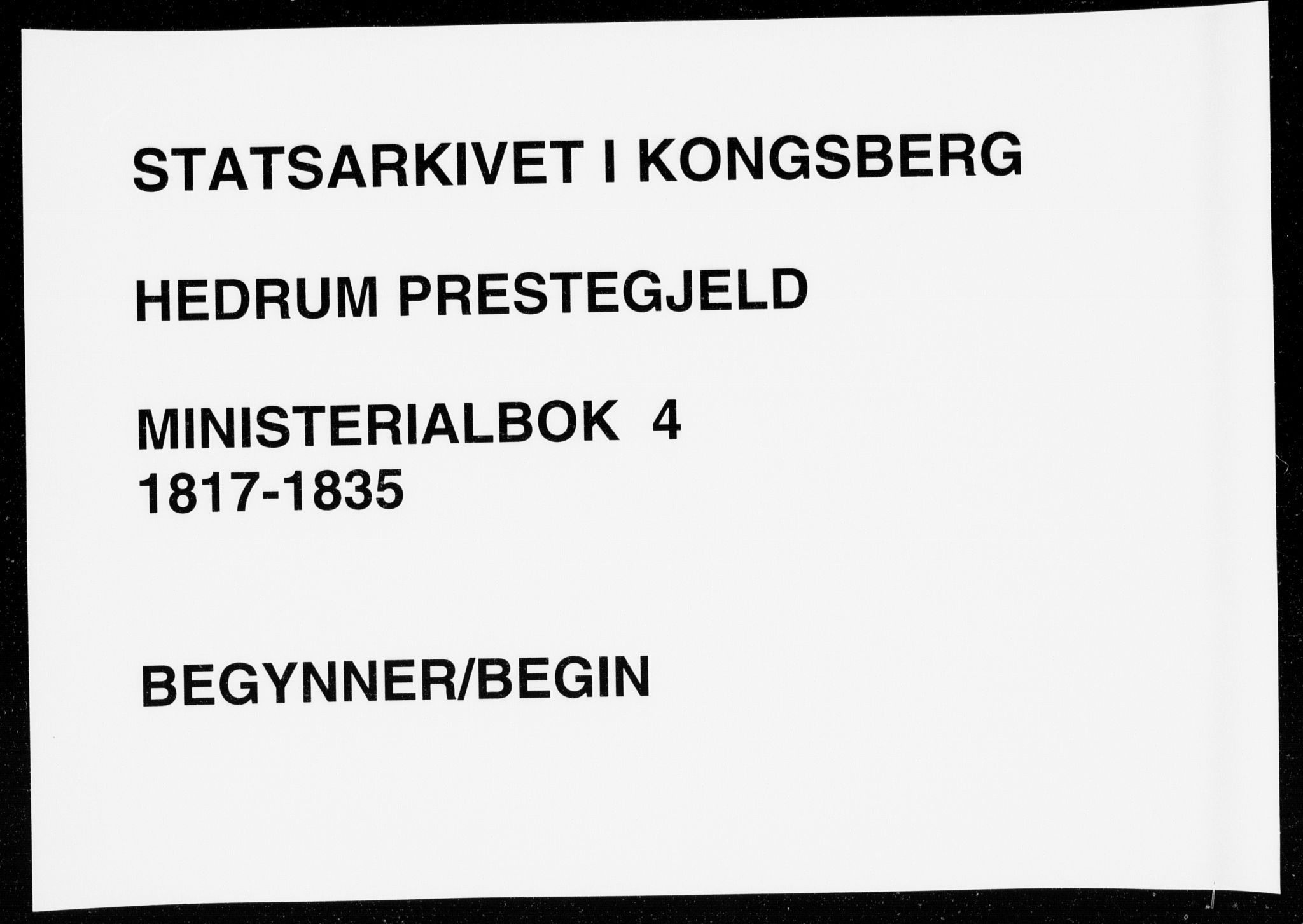 Hedrum kirkebøker, AV/SAKO-A-344/F/Fa/L0004: Ministerialbok nr. I 4, 1817-1835