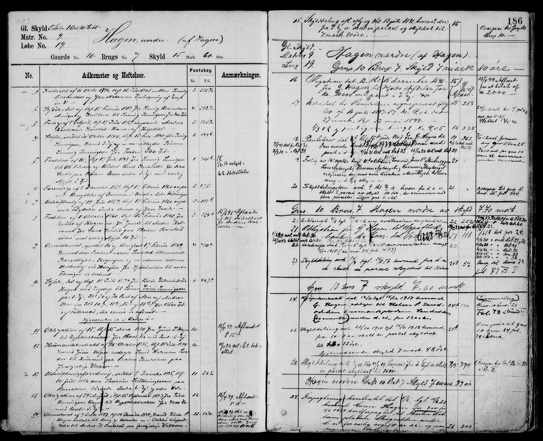 Nord-Østerdal tingrett, AV/SAH-TING-020/H/Ha/Haa/L0011: Panteregister nr. 1A, 1895-1956, s. 186