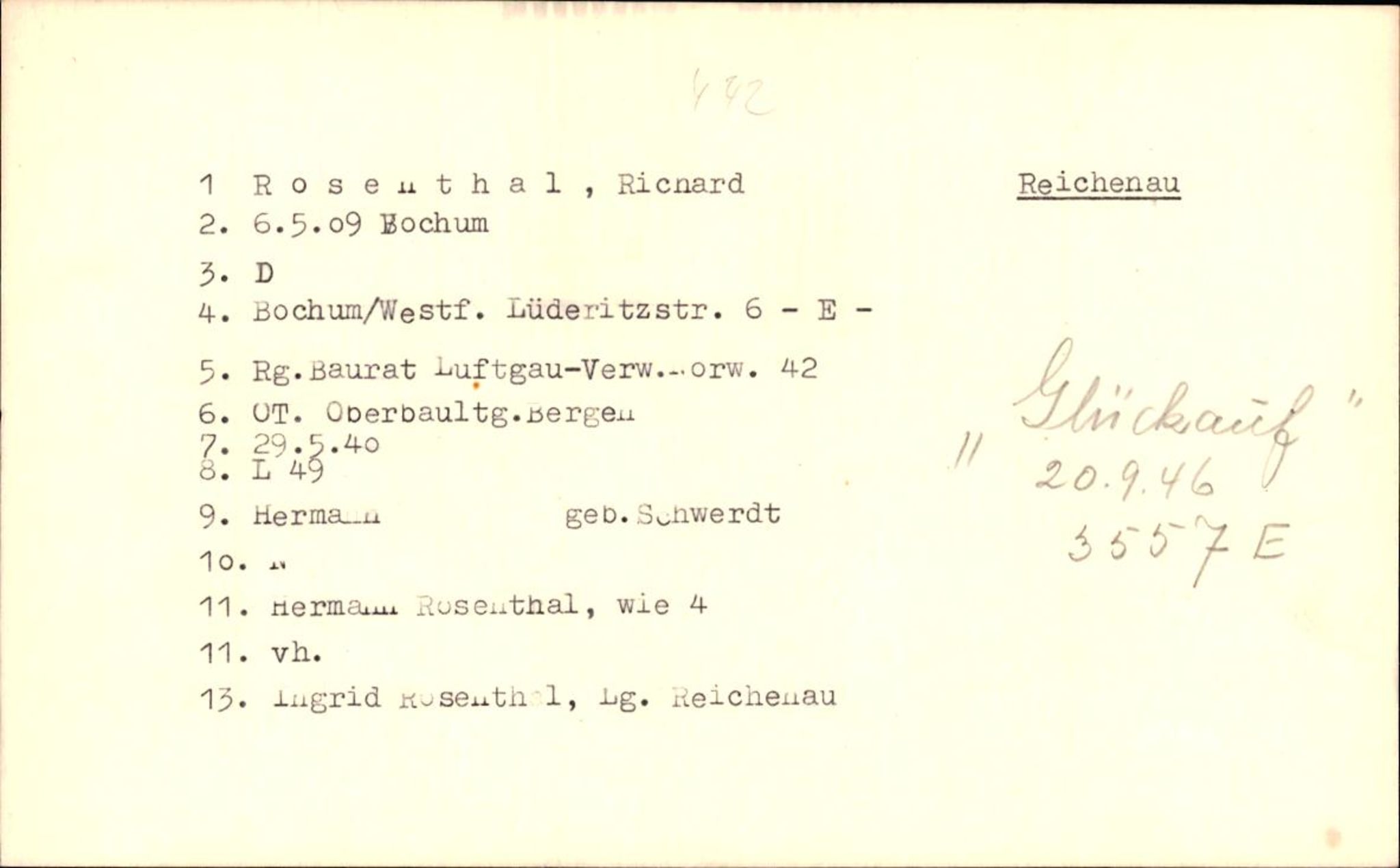 Hjemsendte tyskere , RA/RAFA-6487/D/Db/L0023: Rosenthal-Schmick, 1945-1947, s. 4