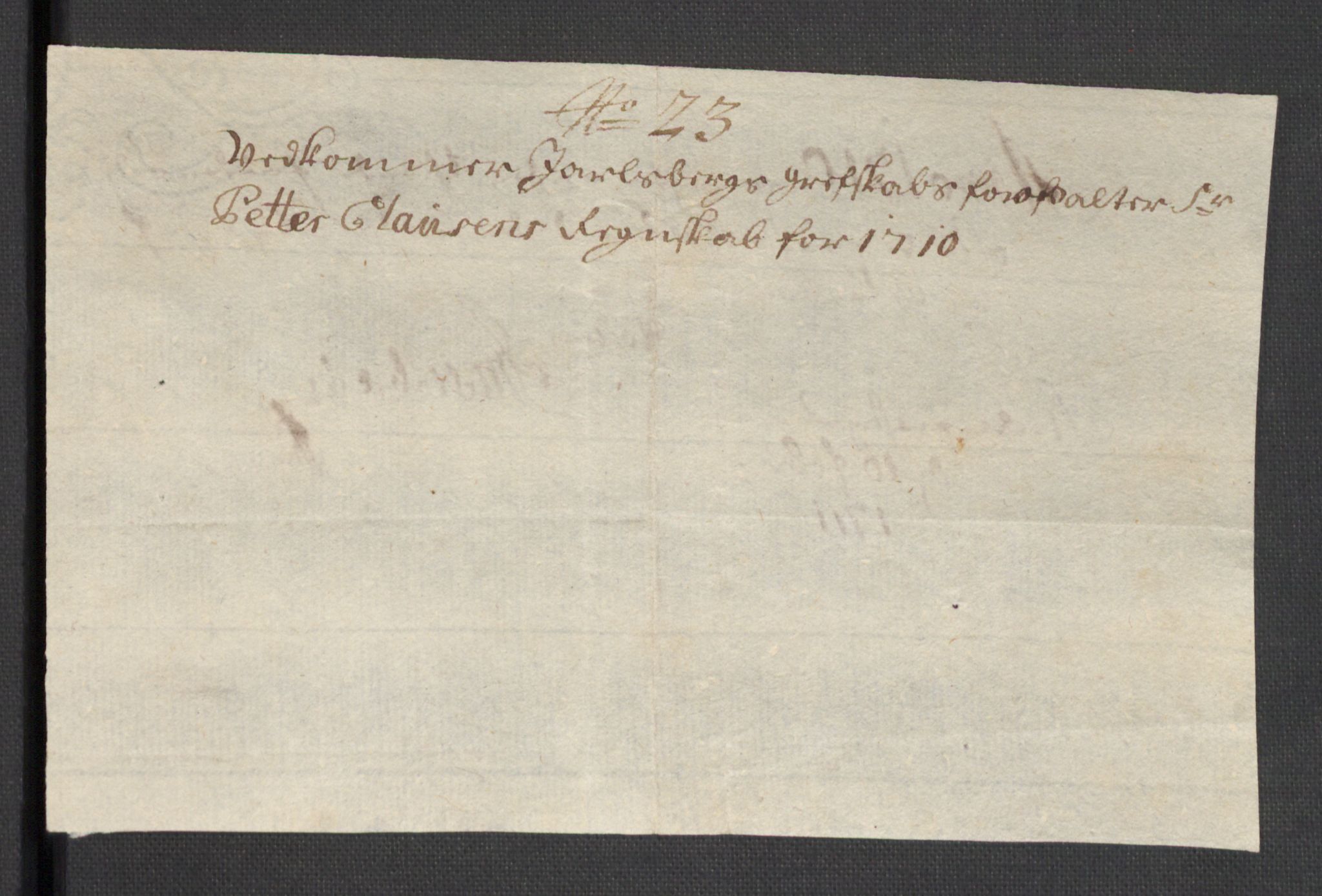 Rentekammeret inntil 1814, Reviderte regnskaper, Fogderegnskap, RA/EA-4092/R32/L1875: Fogderegnskap Jarlsberg grevskap, 1710, s. 206