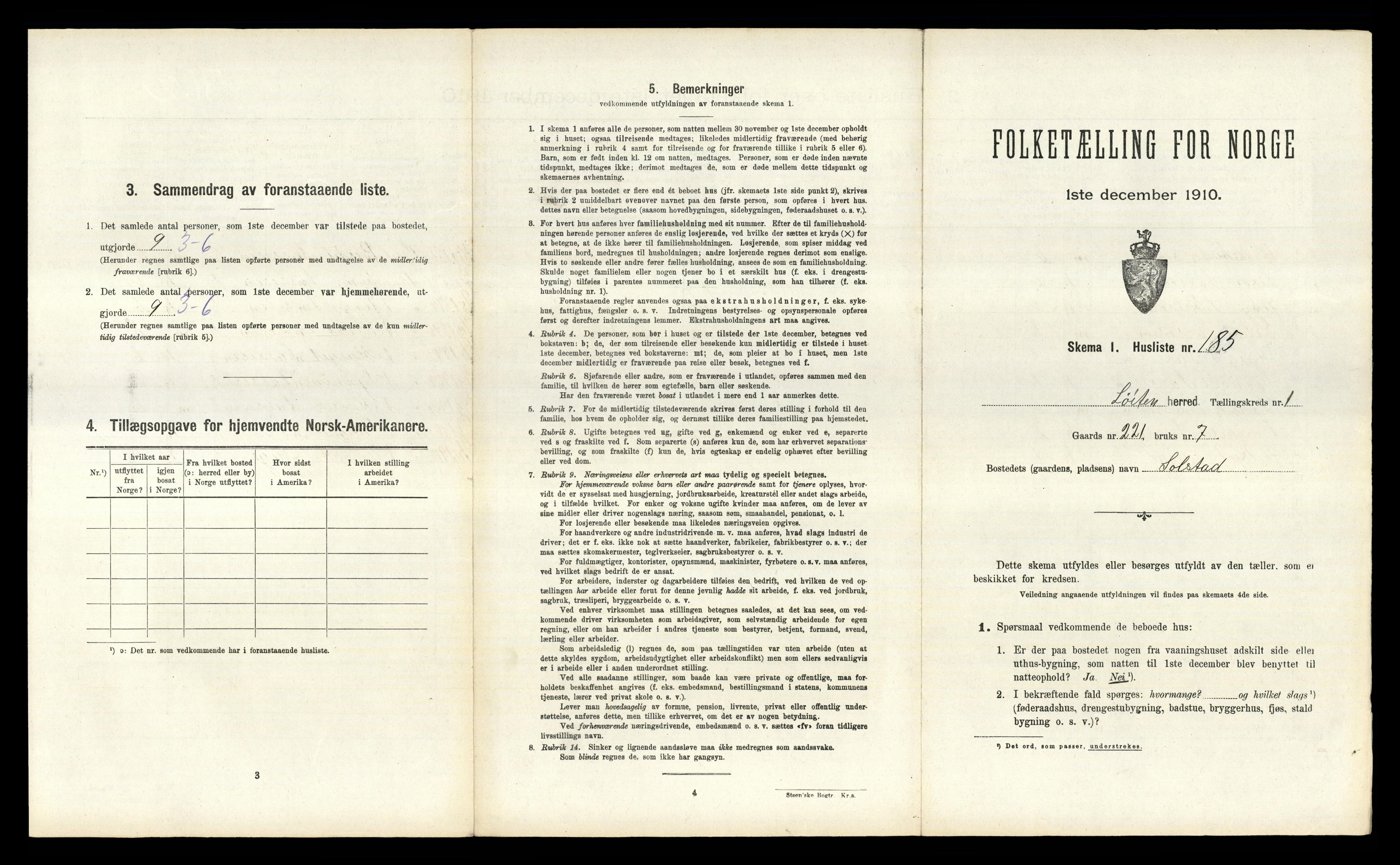 RA, Folketelling 1910 for 0415 Løten herred, 1910, s. 422