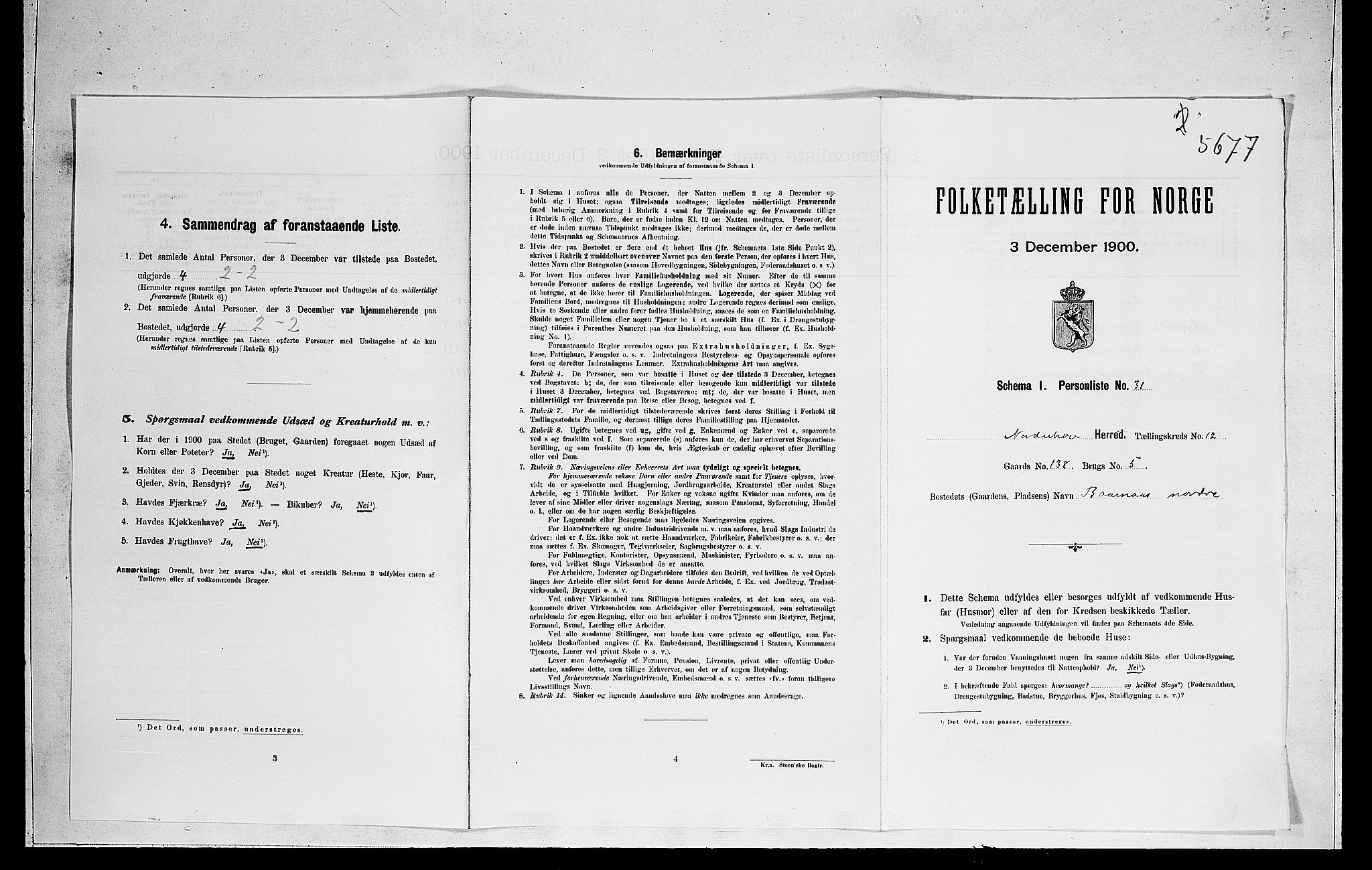 RA, Folketelling 1900 for 0613 Norderhov herred, 1900, s. 2699