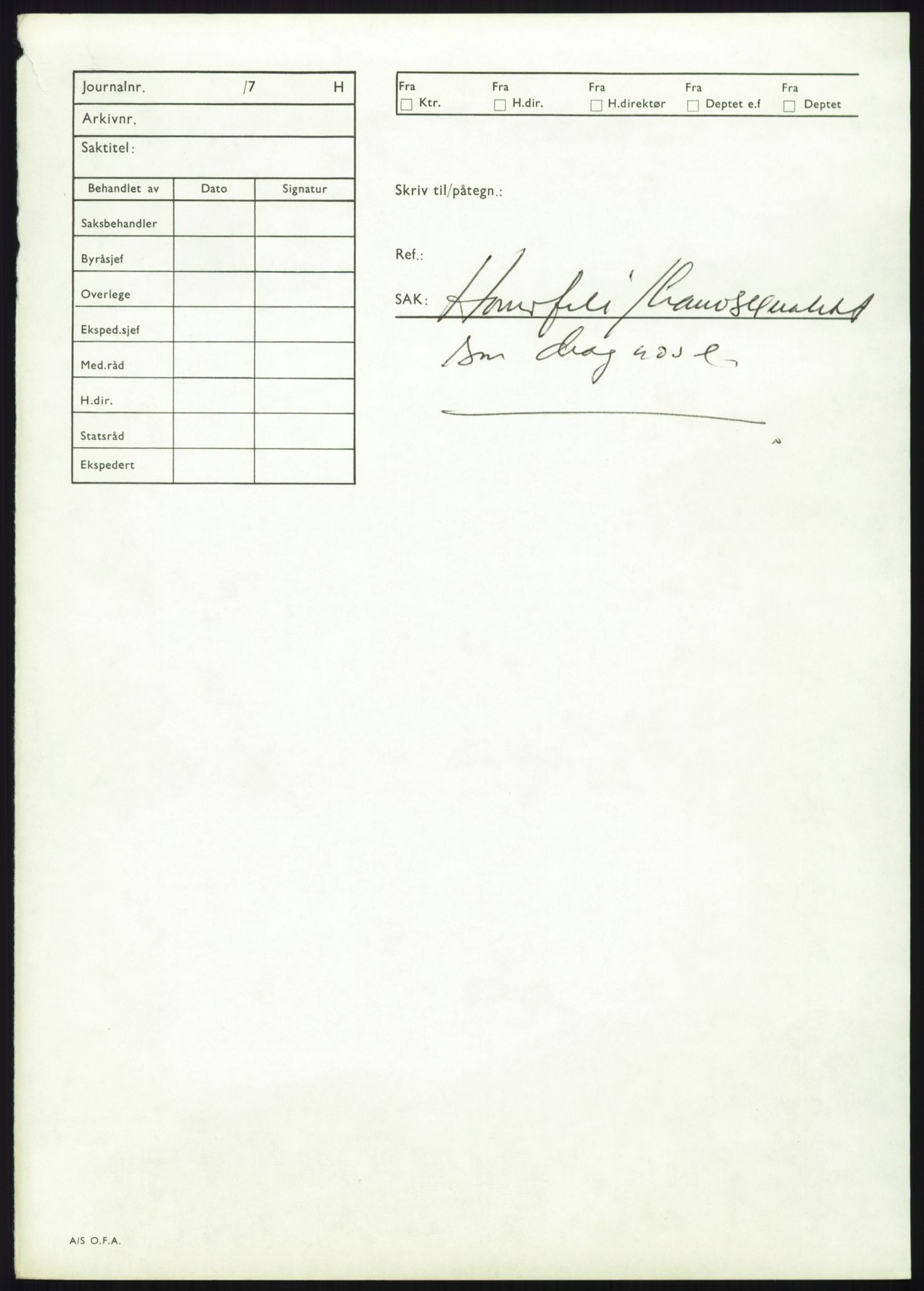 Sosialdepartementet, Helsedirektoratet, Kontoret for psykiatri, H4, RA/S-1286/D/Dc/L0611/0002: Sakarkiv / Homofili, 1962-1983, s. 175