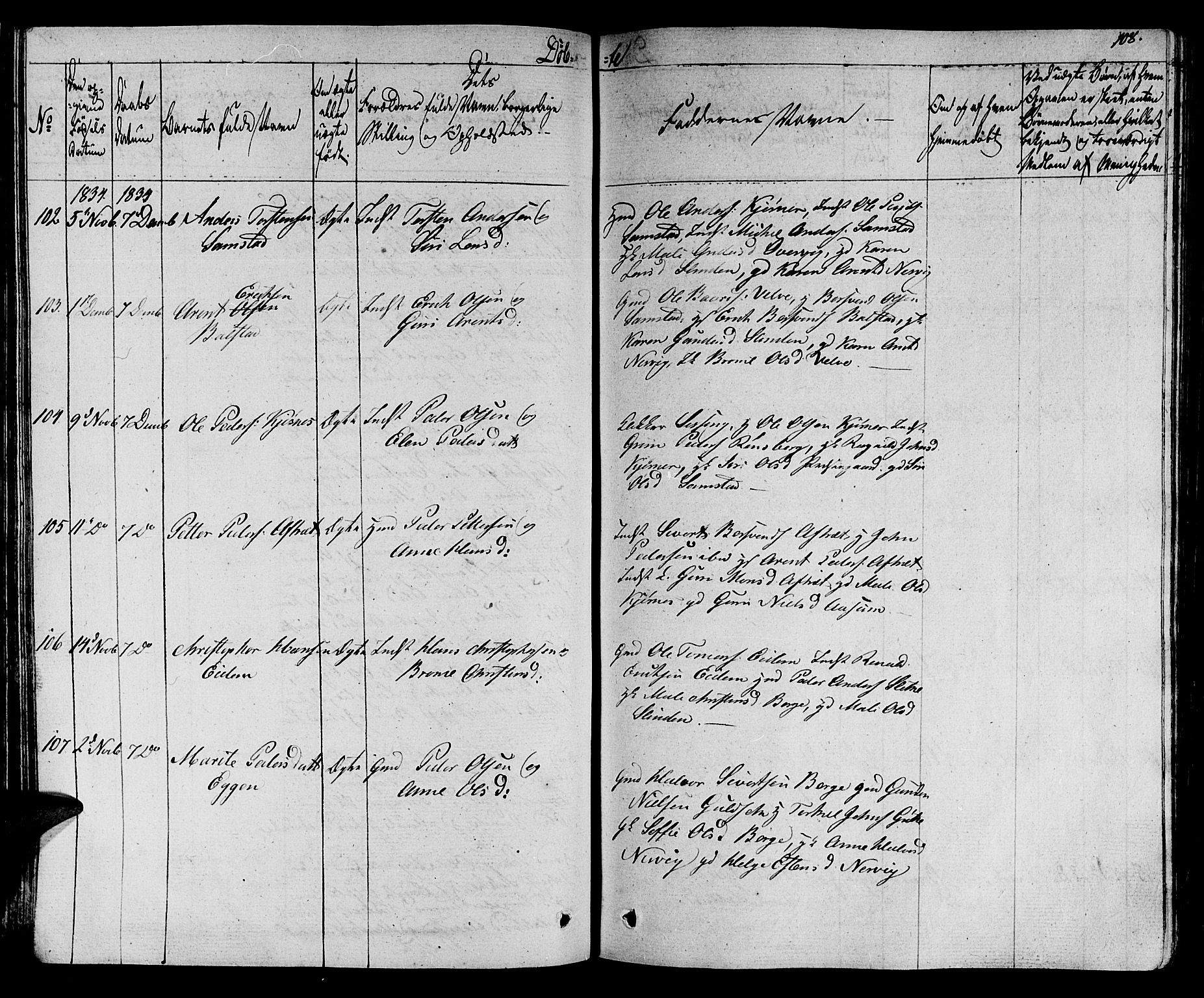 Ministerialprotokoller, klokkerbøker og fødselsregistre - Sør-Trøndelag, SAT/A-1456/695/L1143: Ministerialbok nr. 695A05 /1, 1824-1842, s. 108