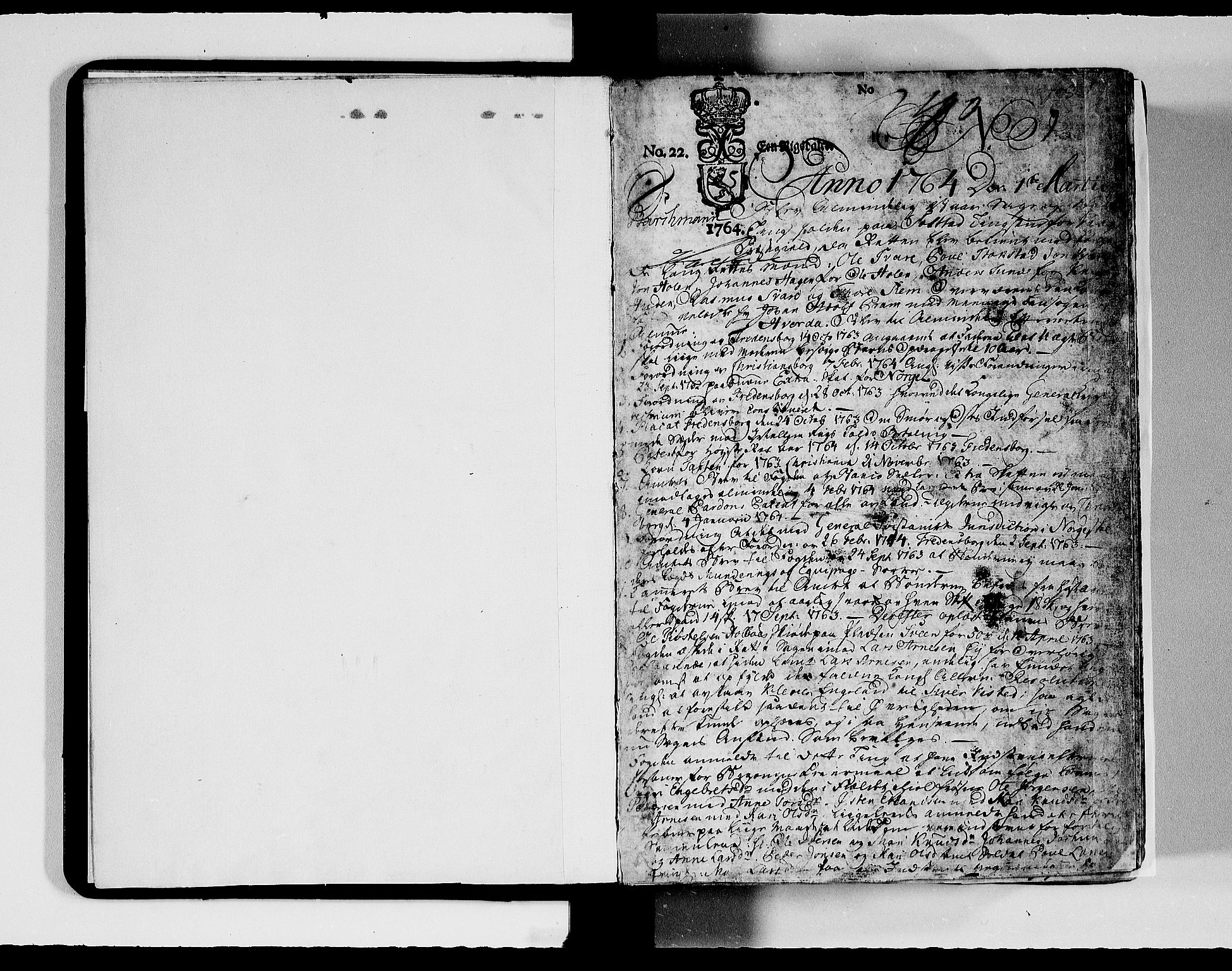 Nord-Gudbrandsdal tingrett, SAH/TING-002/G/Gb/L0009: Tingbok, 1764-1767, s. 0b-1a