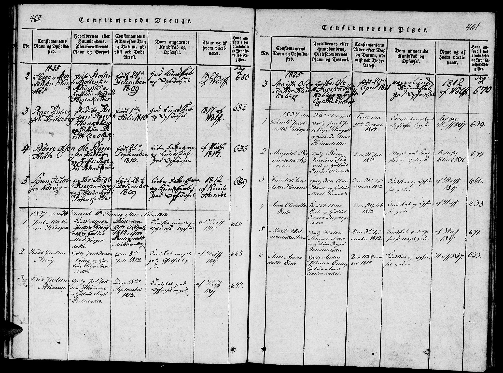Ministerialprotokoller, klokkerbøker og fødselsregistre - Møre og Romsdal, AV/SAT-A-1454/542/L0551: Ministerialbok nr. 542A01, 1818-1853, s. 460-461