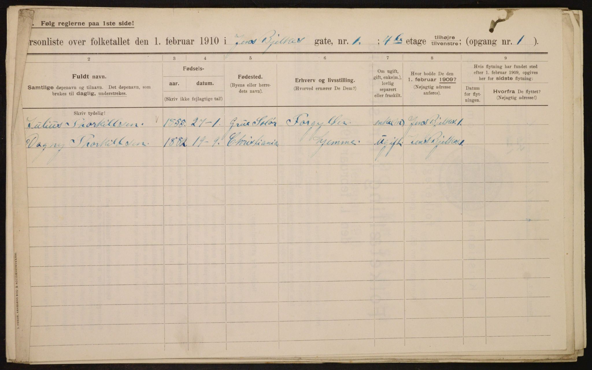 OBA, Kommunal folketelling 1.2.1910 for Kristiania, 1910, s. 44165