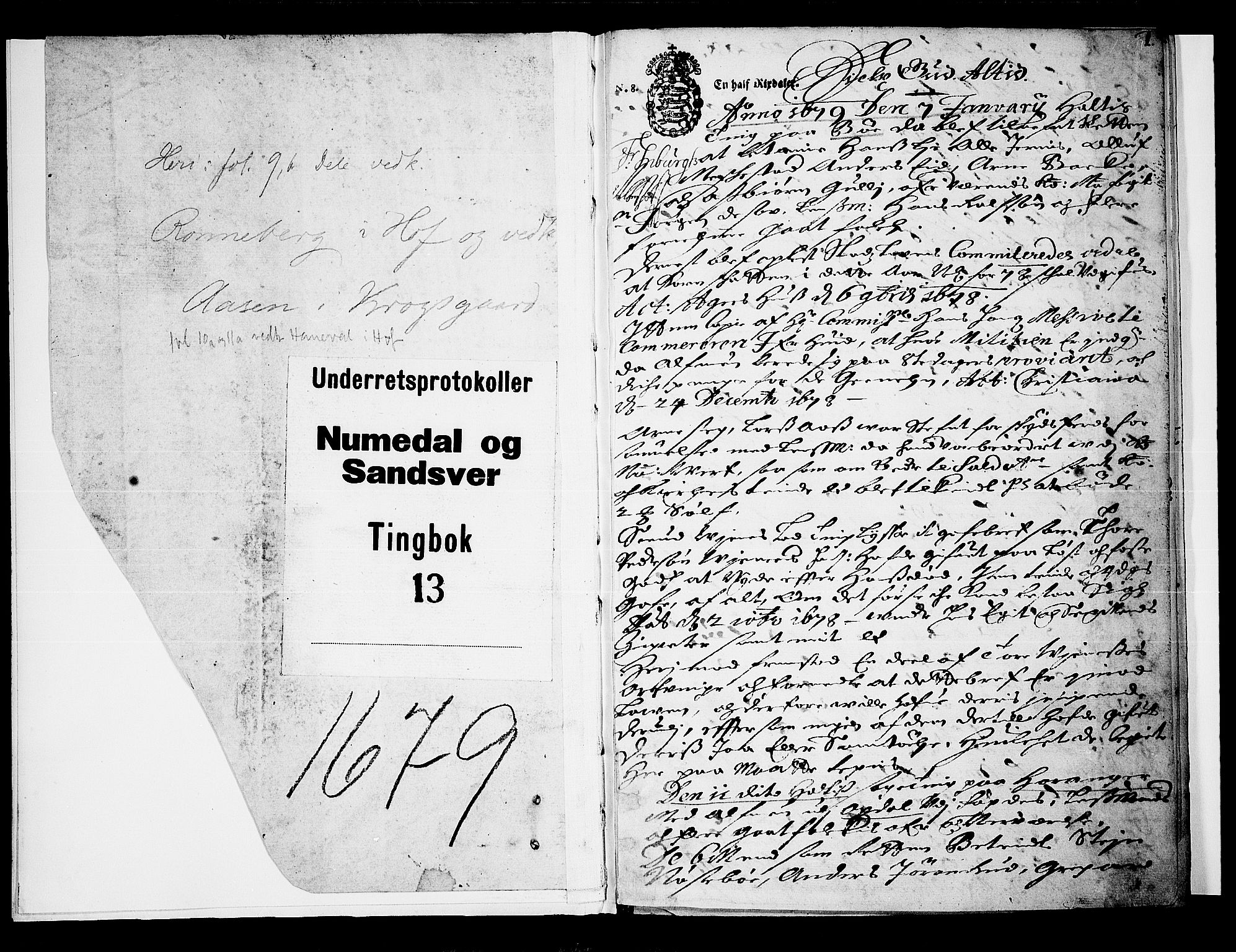 Numedal og Sandsvær sorenskriveri, SAKO/A-128/F/Fa/Faa/L0013: Tingbøker, 1679, s. 0b-1a
