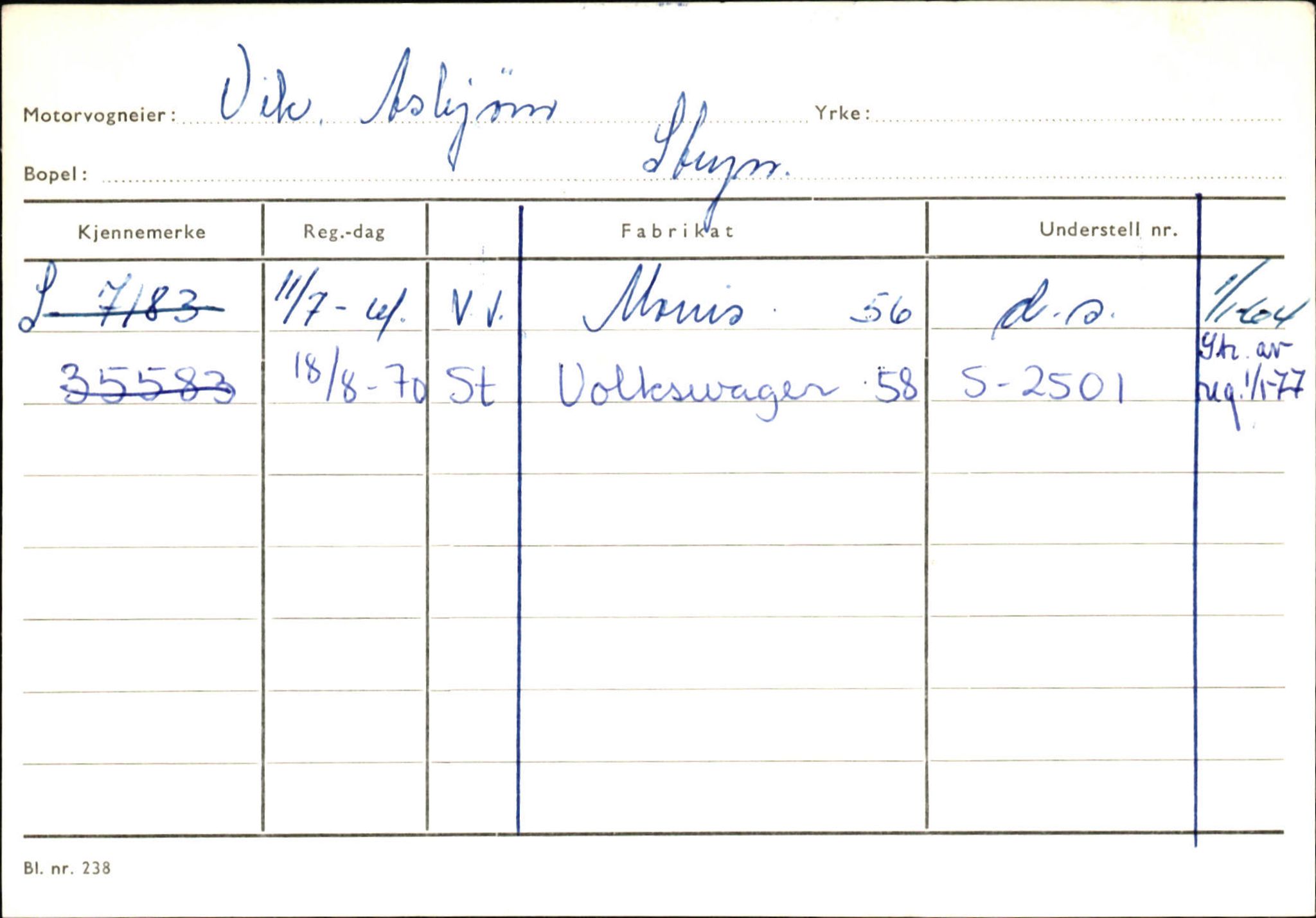 Statens vegvesen, Sogn og Fjordane vegkontor, AV/SAB-A-5301/4/F/L0131: Eigarregister Høyanger P-Å. Stryn S-Å, 1945-1975, s. 2329