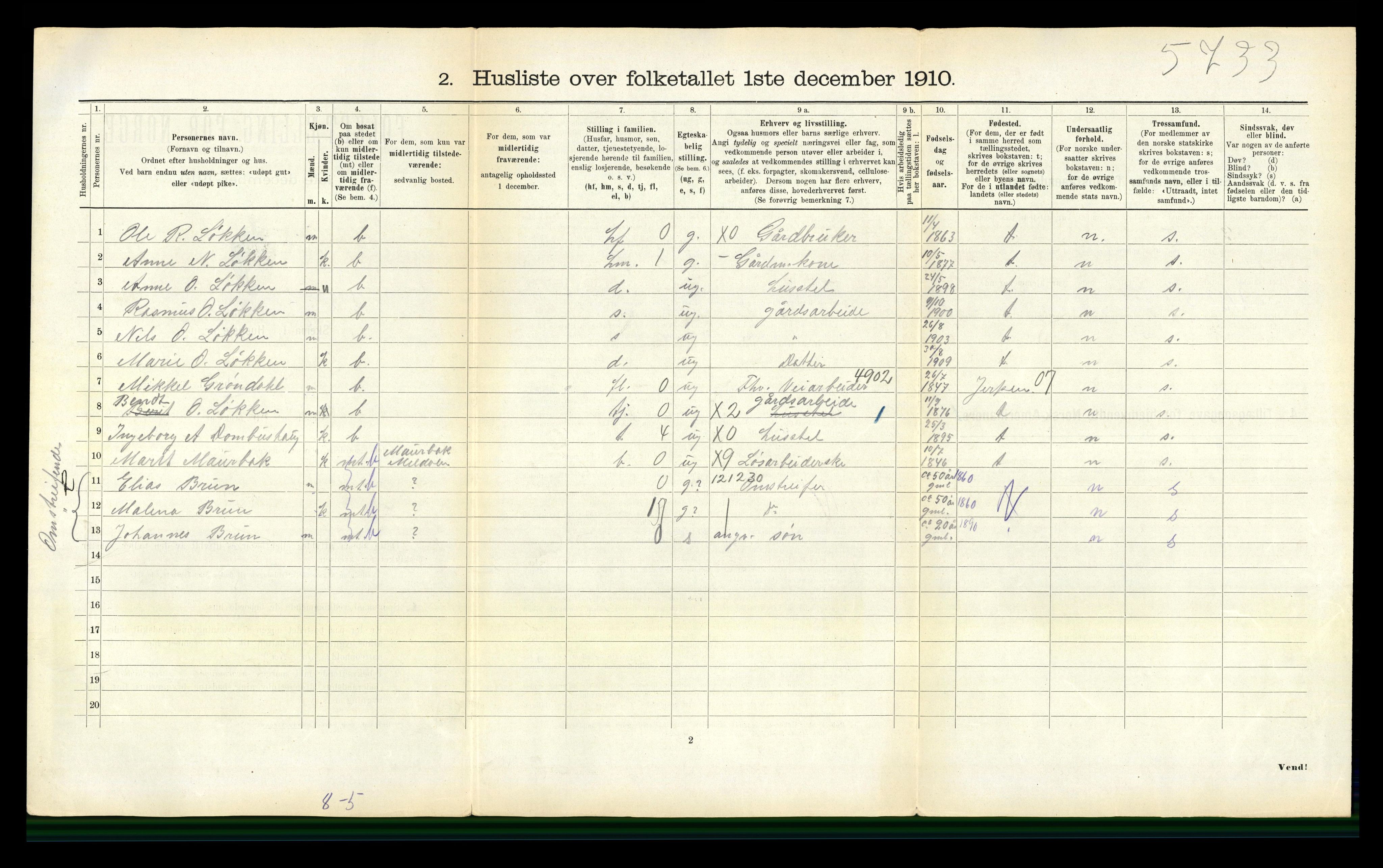 RA, Folketelling 1910 for 1636 Meldal herred, 1910, s. 998