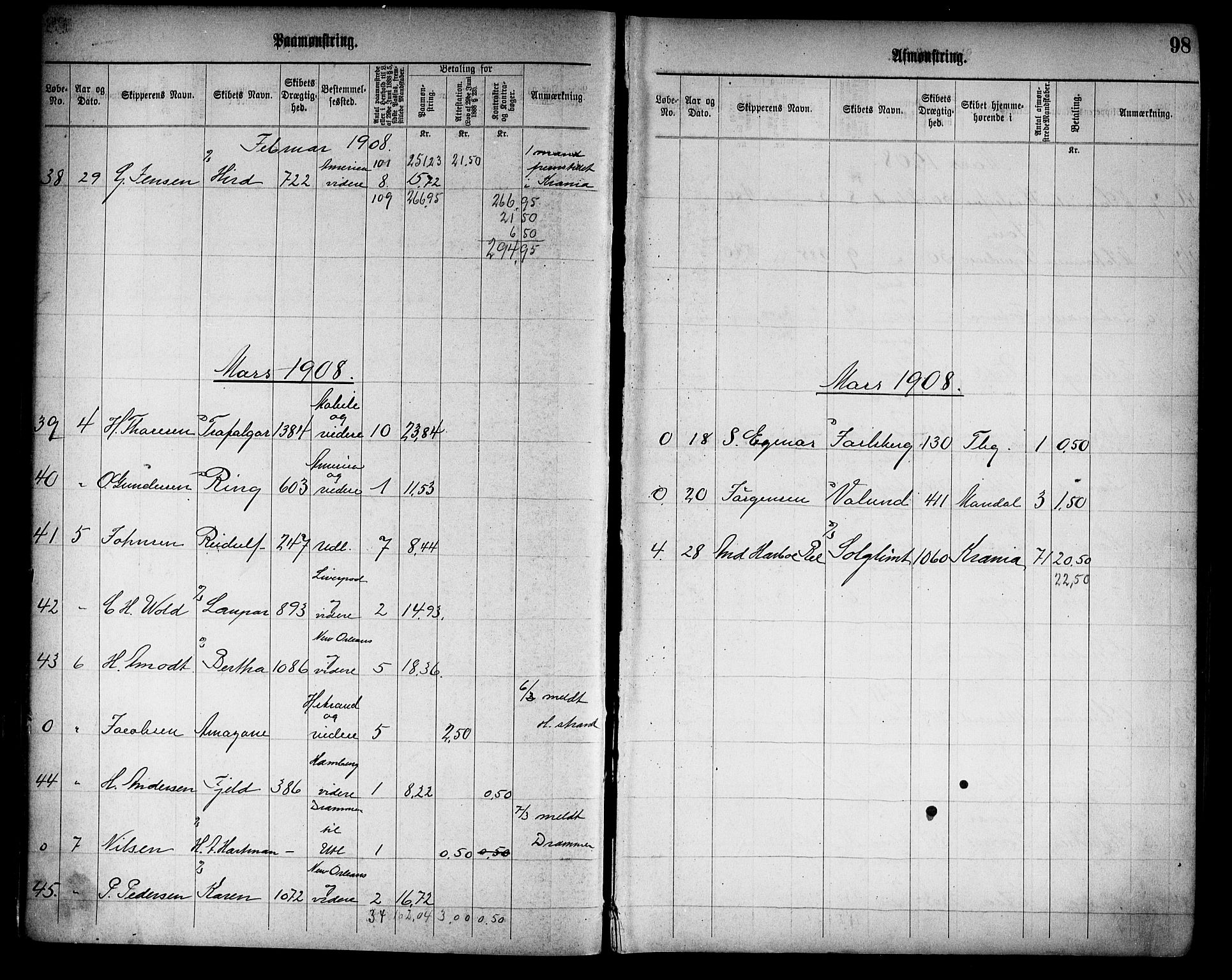 Tønsberg innrulleringskontor, AV/SAKO-A-786/H/Ha/L0006: Mønstringsjournal, 1906-1914, s. 100