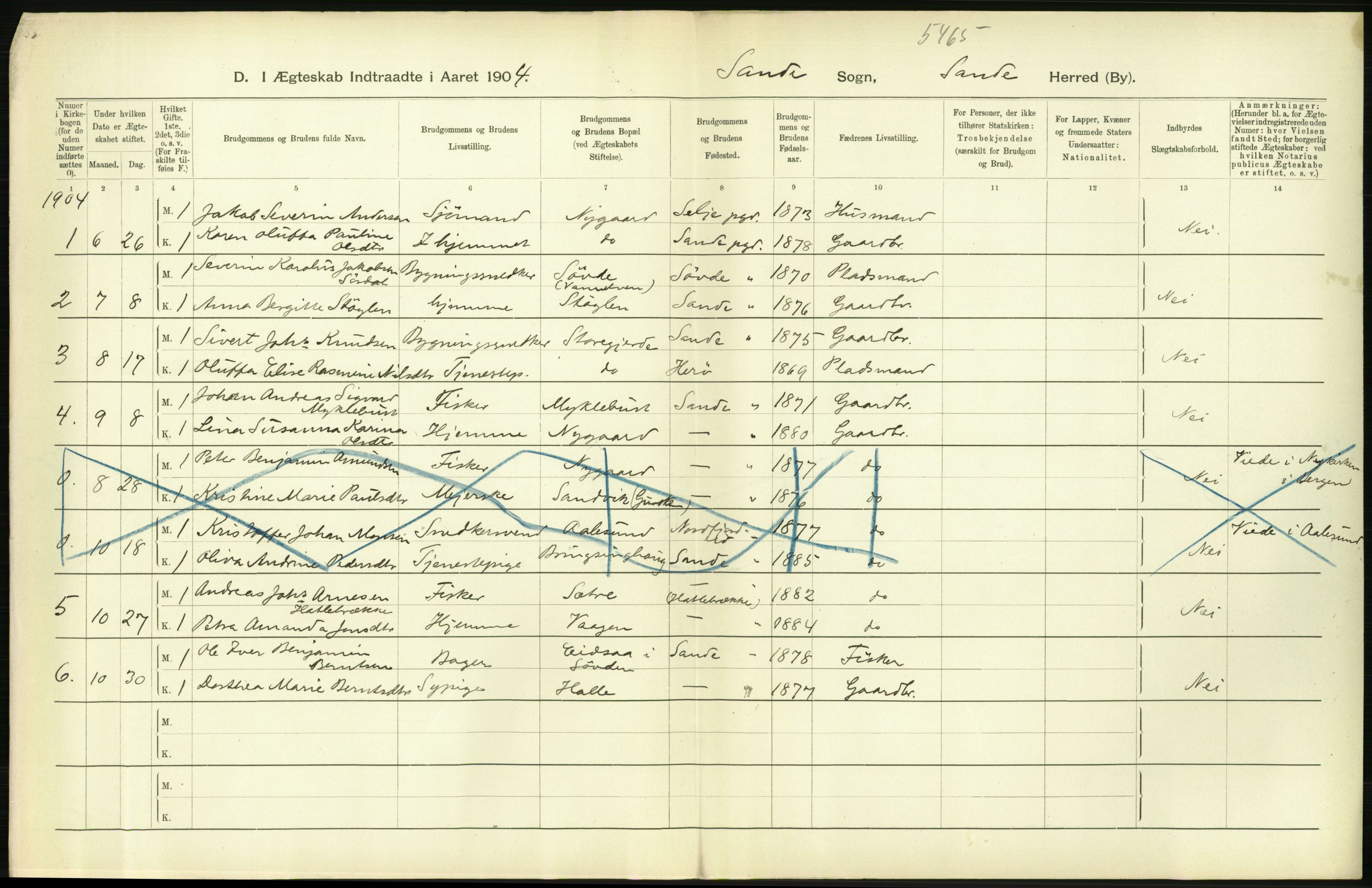 Statistisk sentralbyrå, Sosiodemografiske emner, Befolkning, AV/RA-S-2228/D/Df/Dfa/Dfab/L0016: Romsdals amt: Fødte, gifte, døde., 1904, s. 748