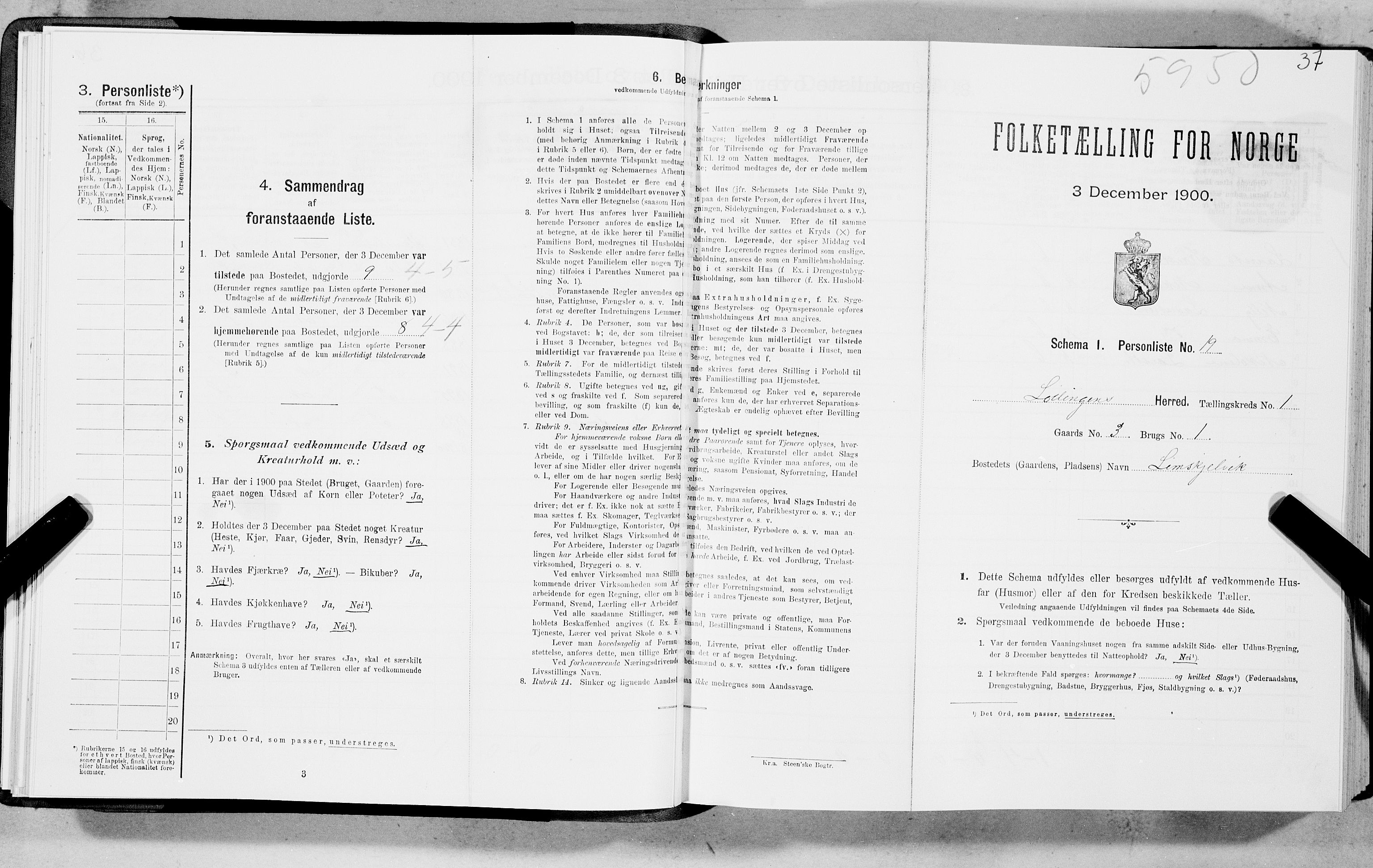 SAT, Folketelling 1900 for 1851 Lødingen herred, 1900, s. 37