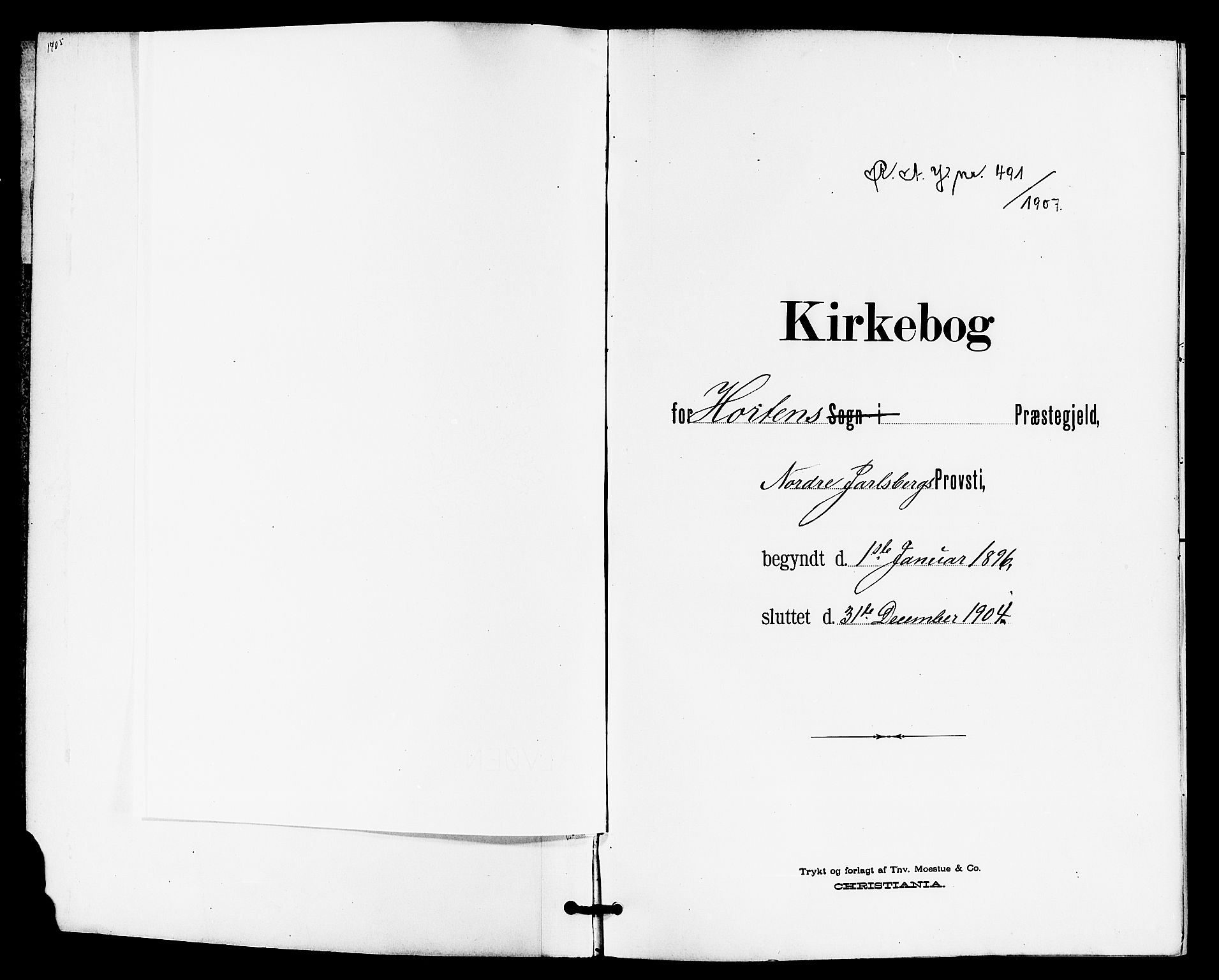 Horten kirkebøker, AV/SAKO-A-348/G/Ga/L0006: Klokkerbok nr. 6, 1896-1904