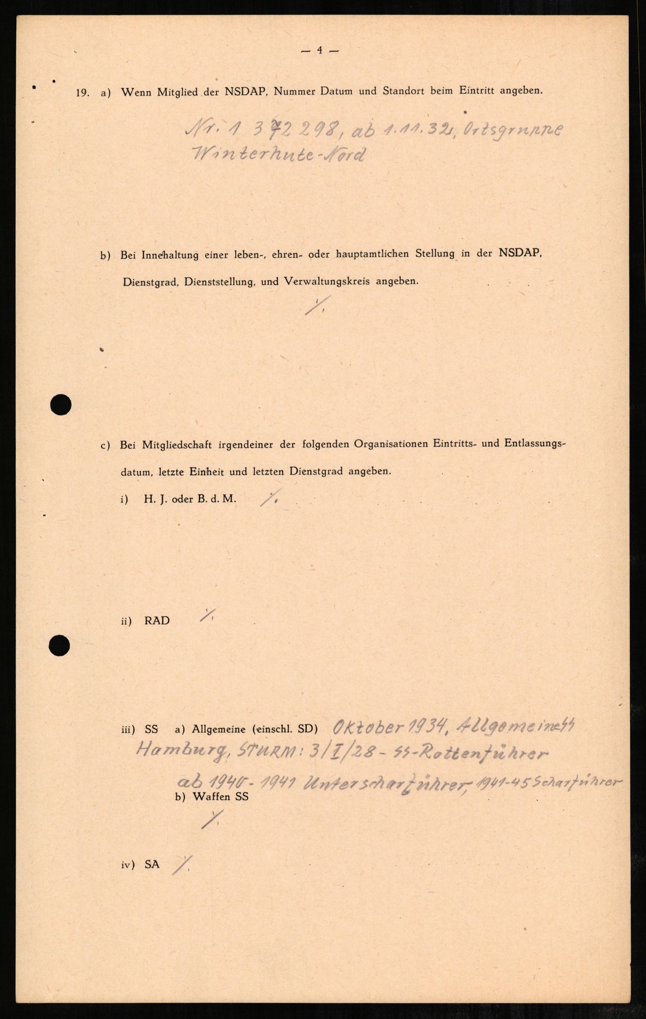 Forsvaret, Forsvarets overkommando II, AV/RA-RAFA-3915/D/Db/L0001: CI Questionaires. Tyske okkupasjonsstyrker i Norge. Tyskere., 1945-1946, s. 150