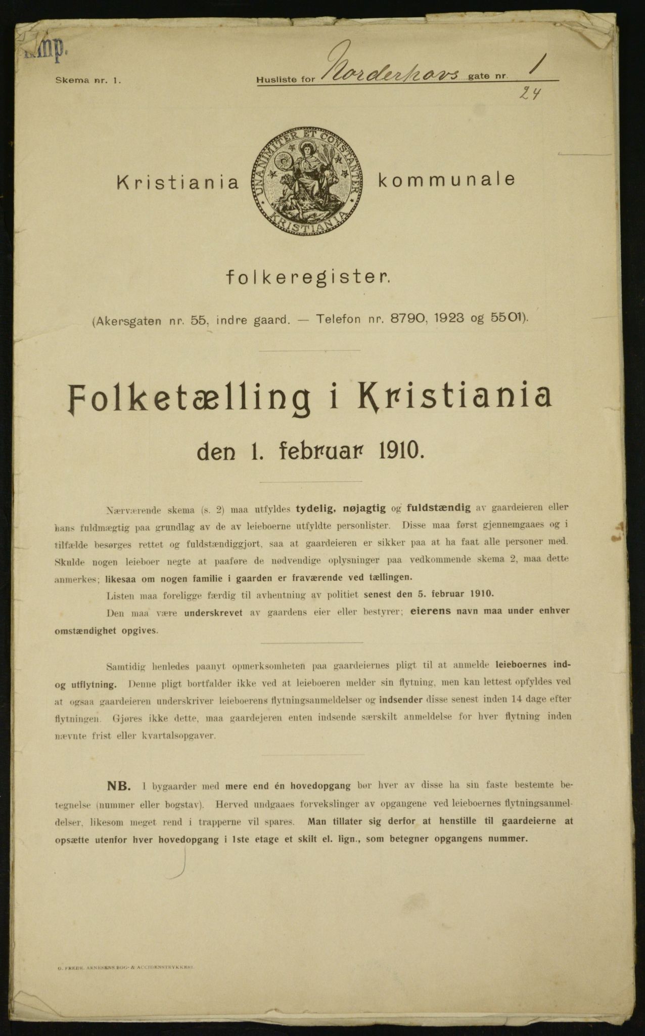 OBA, Kommunal folketelling 1.2.1910 for Kristiania, 1910, s. 69979
