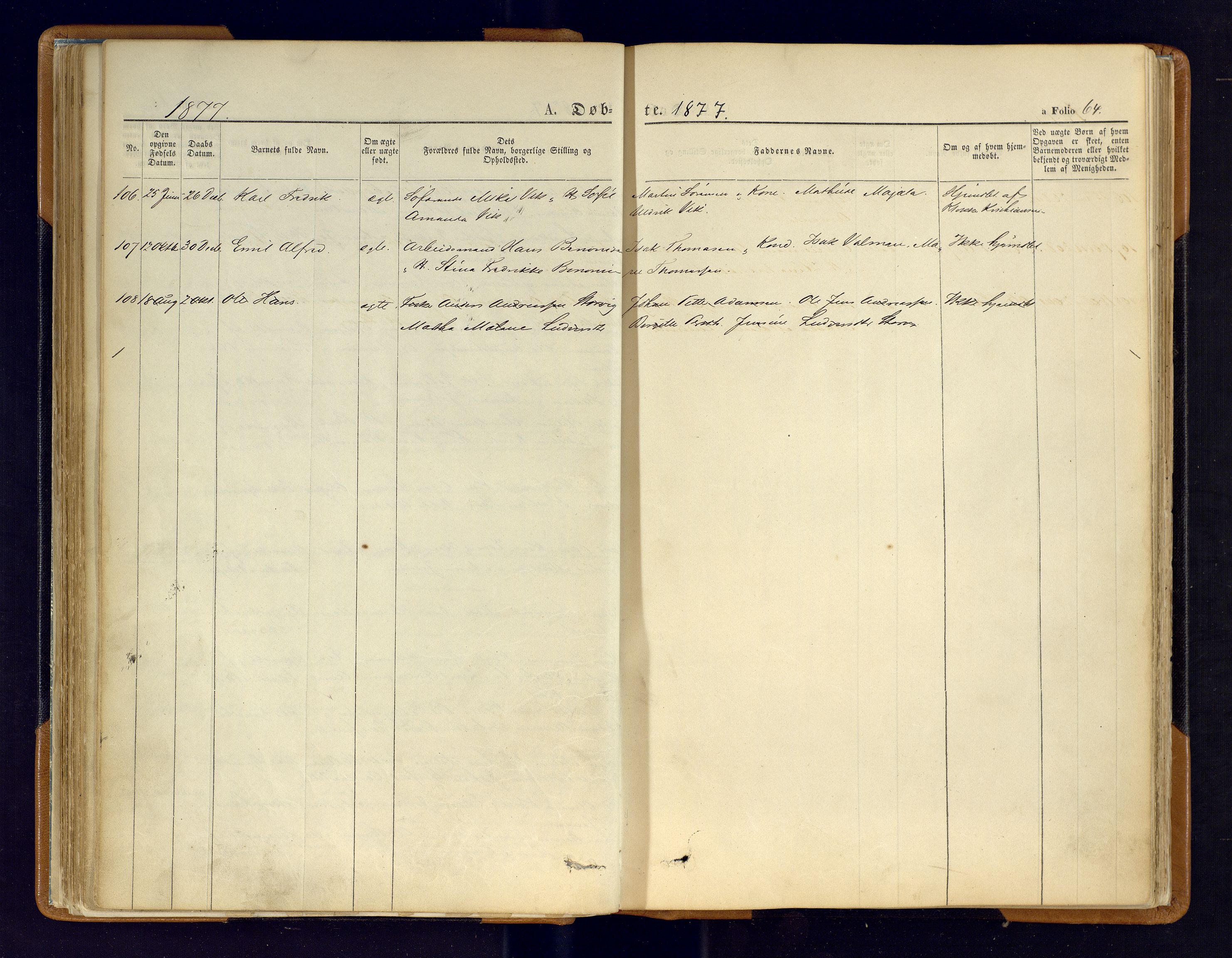 Hammerfest sokneprestkontor, AV/SATØ-S-1347/H/Ha/L0006.kirke: Ministerialbok nr. 6, 1869-1877, s. 64