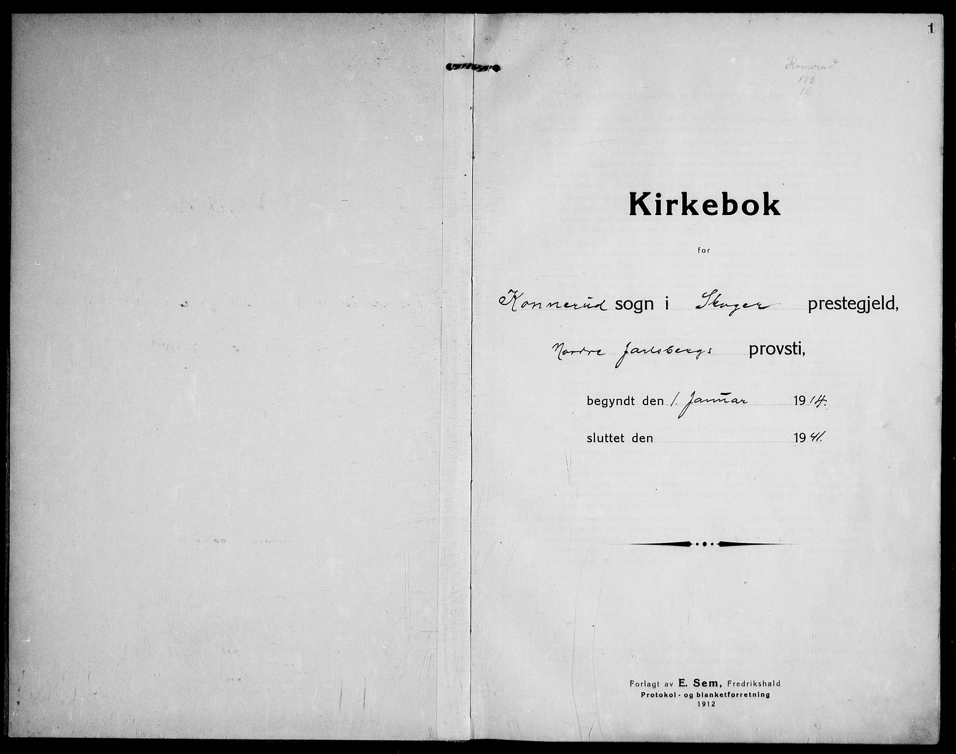 Skoger kirkebøker, SAKO/A-59/F/Fb/L0002: Ministerialbok nr. II 2, 1914-1941, s. 0-1