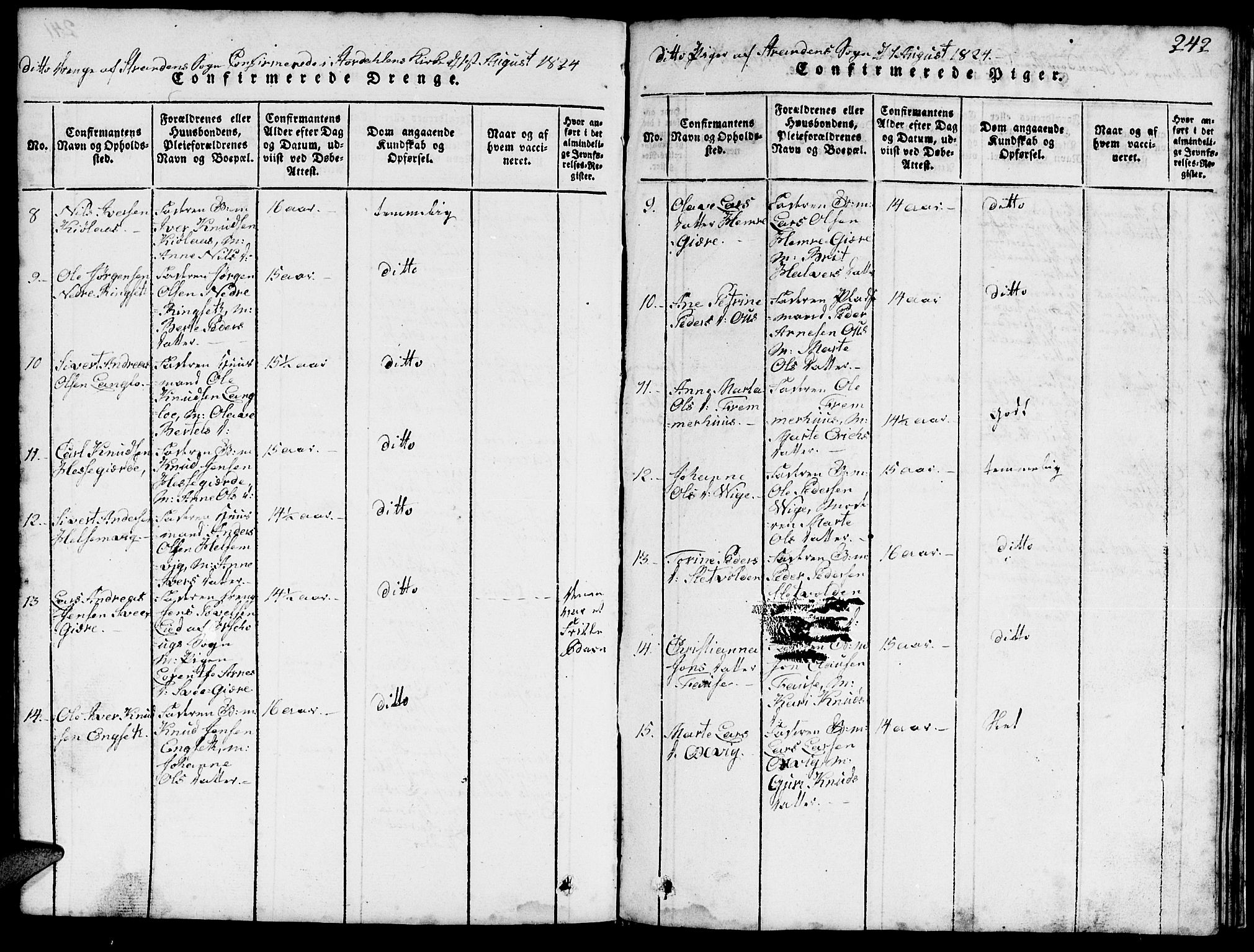 Ministerialprotokoller, klokkerbøker og fødselsregistre - Møre og Romsdal, AV/SAT-A-1454/520/L0289: Klokkerbok nr. 520C01, 1817-1837, s. 242