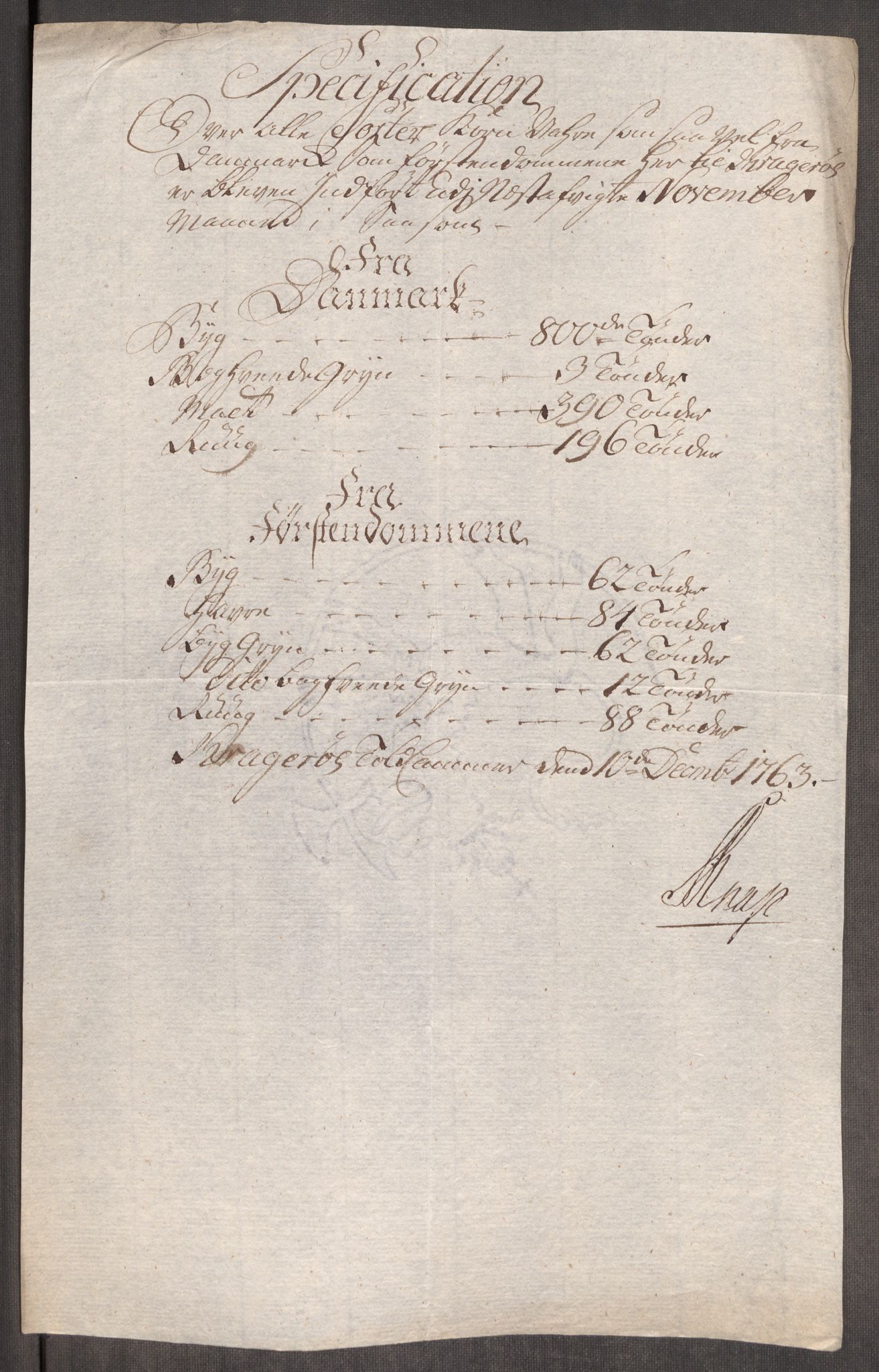 Rentekammeret inntil 1814, Realistisk ordnet avdeling, AV/RA-EA-4070/Oe/L0007: [Ø1]: Priskuranter, 1761-1763, s. 713