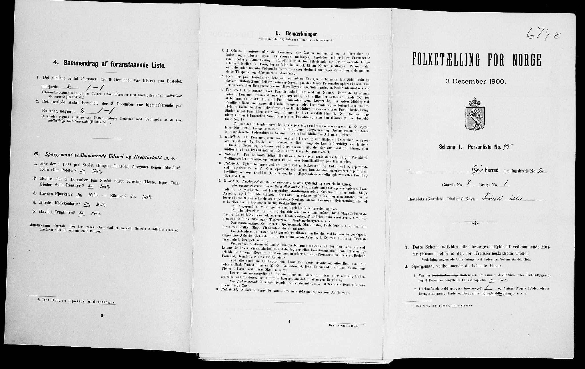 SAK, Folketelling 1900 for 0923 Fjære herred, 1900, s. 507