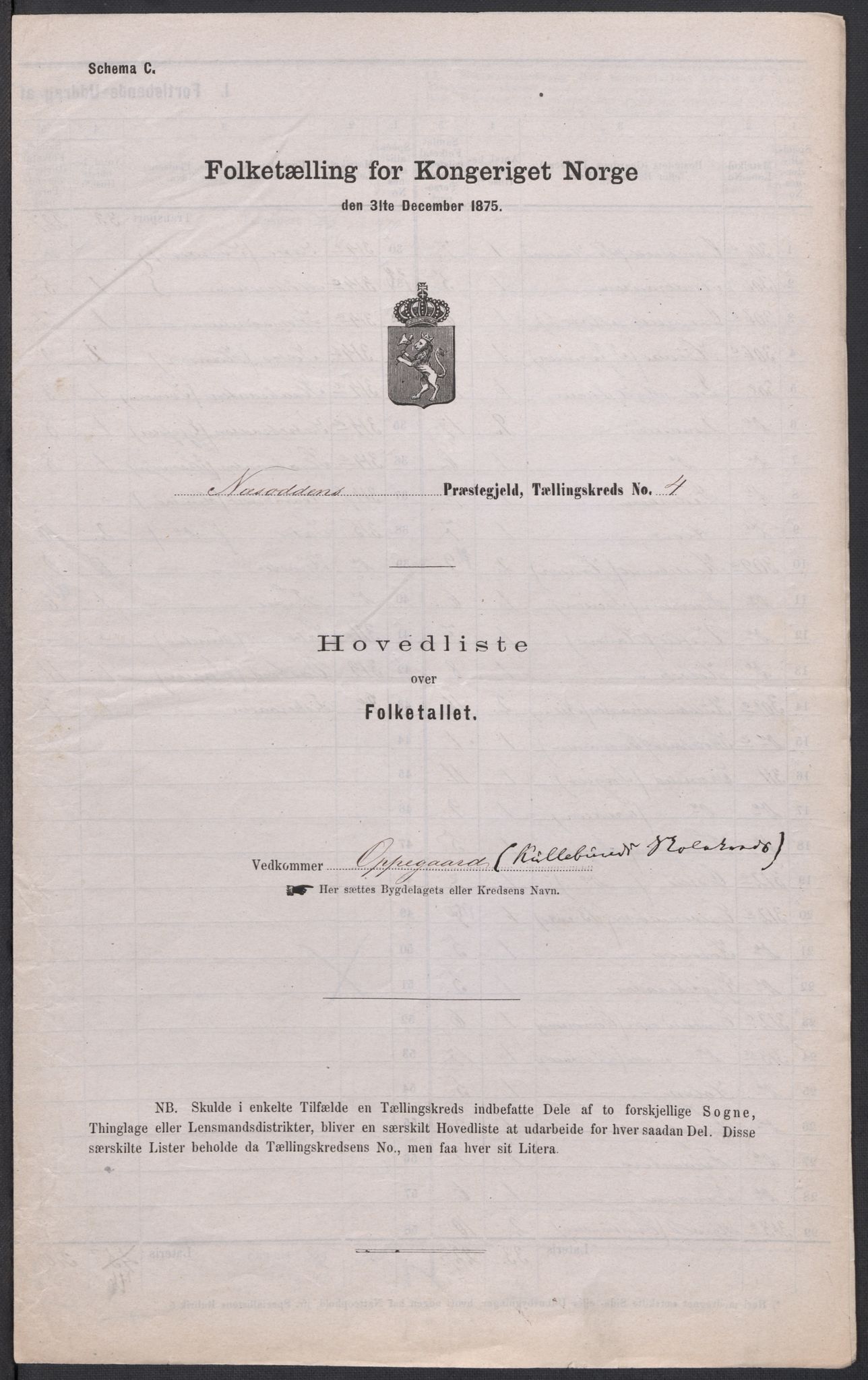 RA, Folketelling 1875 for 0216P Nesodden prestegjeld, 1875, s. 16