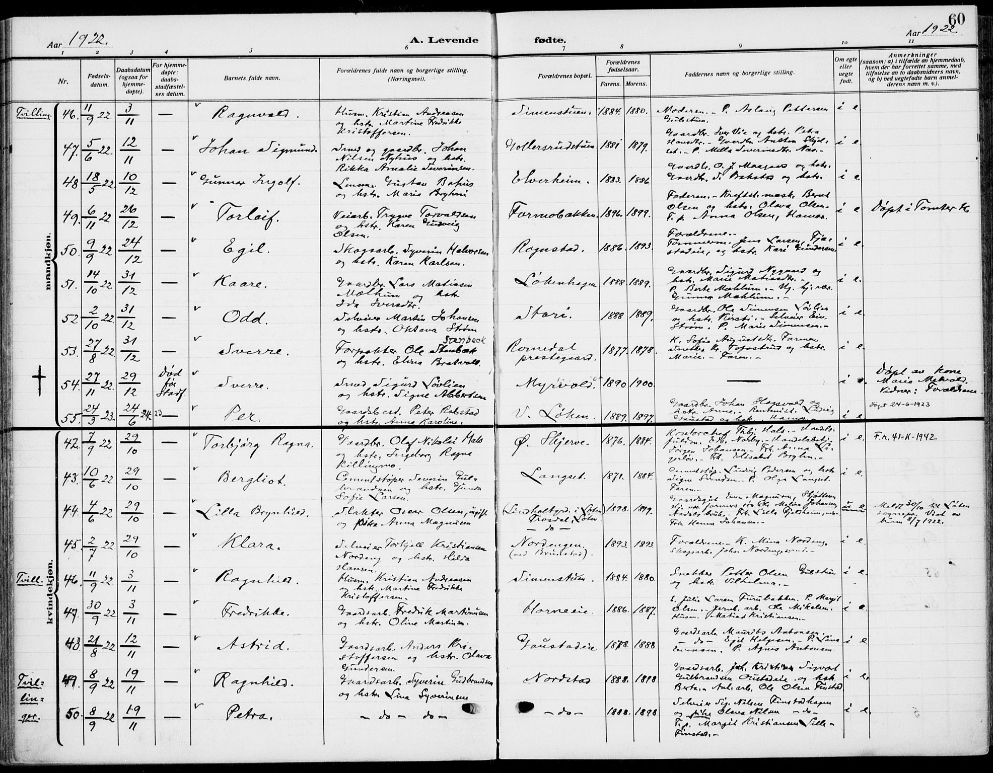 Romedal prestekontor, AV/SAH-PREST-004/K/L0012: Ministerialbok nr. 12, 1913-1935, s. 60