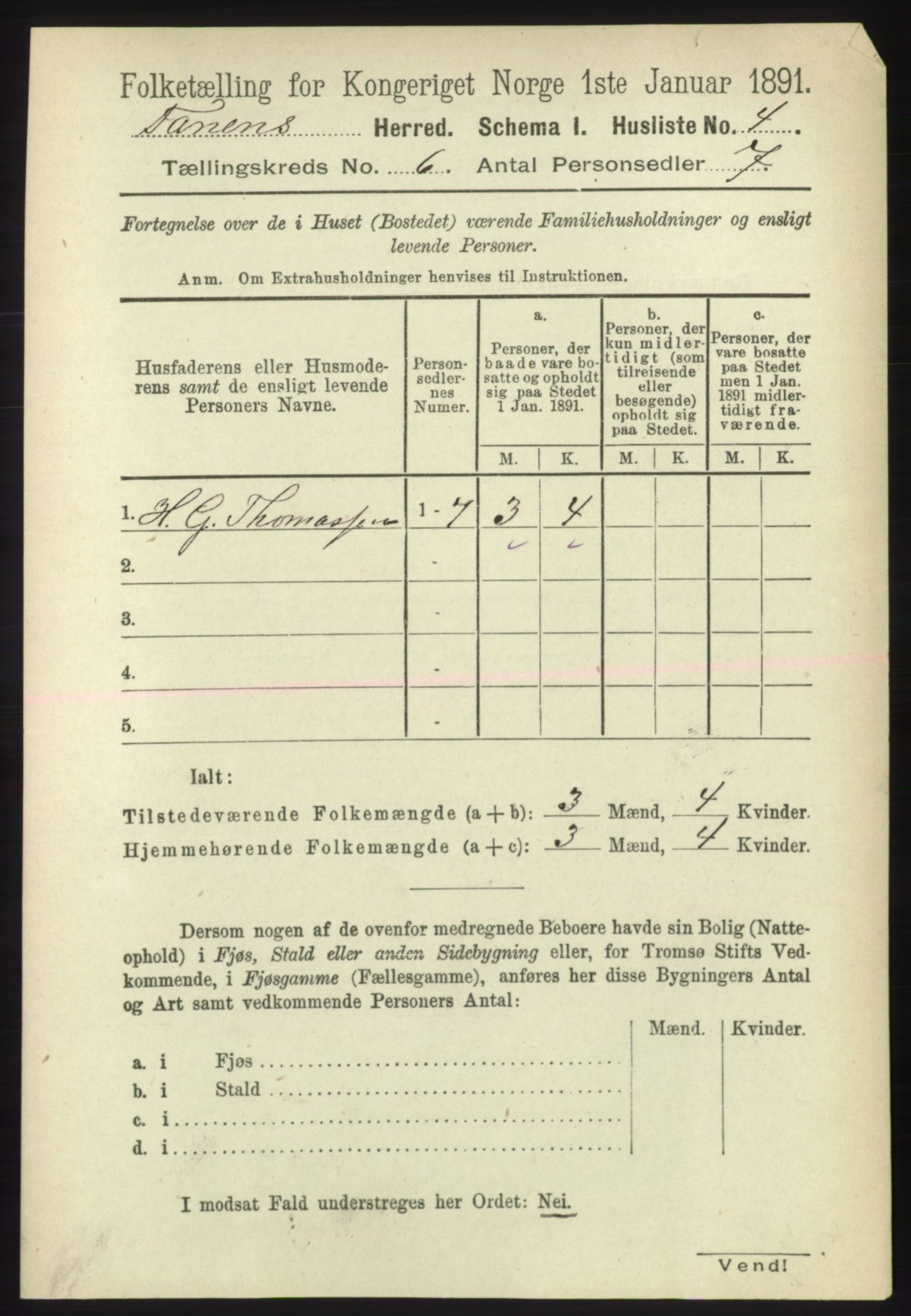 RA, Folketelling 1891 for 2025 Tana herred, 1891, s. 2751