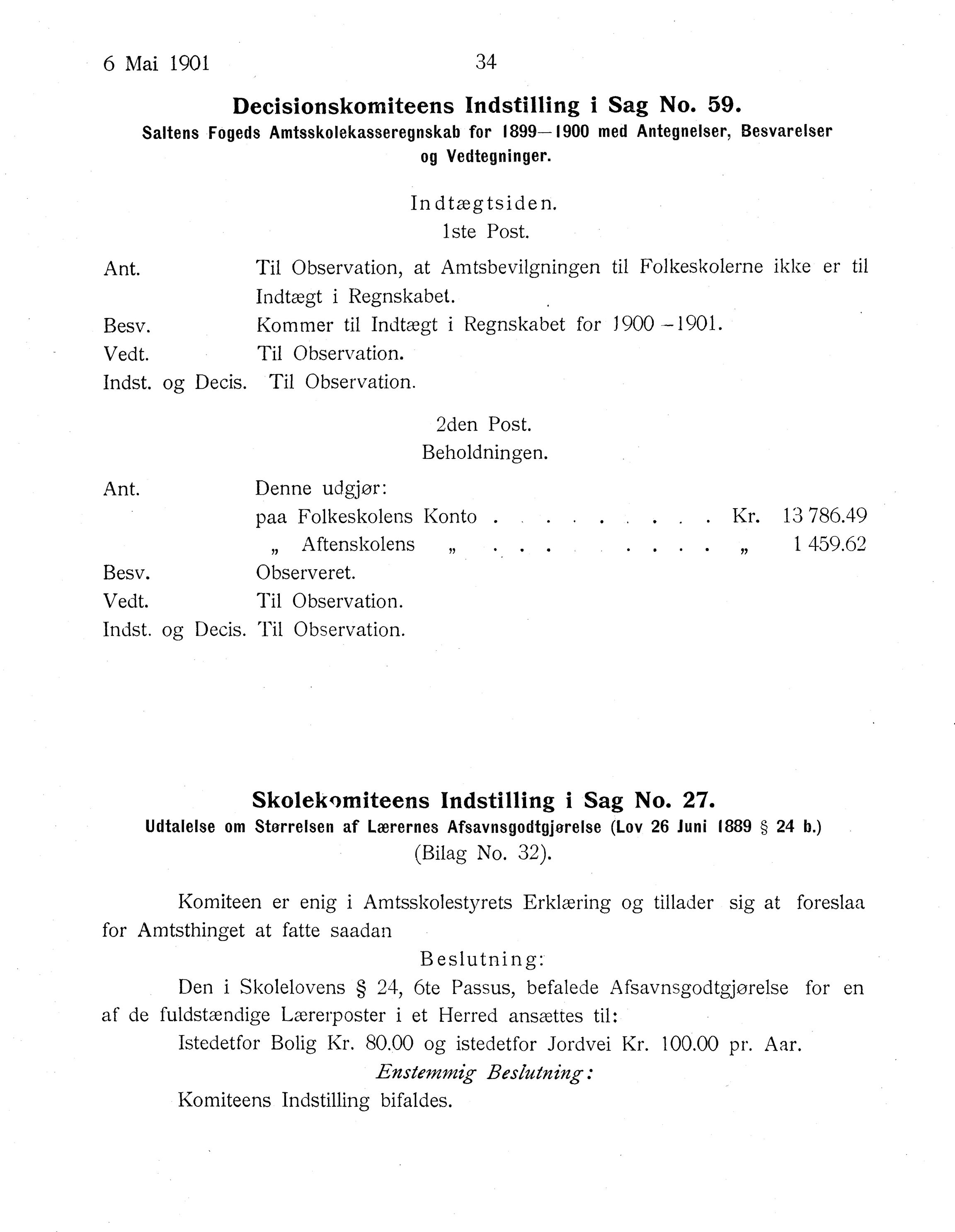 Nordland Fylkeskommune. Fylkestinget, AIN/NFK-17/176/A/Ac/L0024: Fylkestingsforhandlinger 1901, 1901