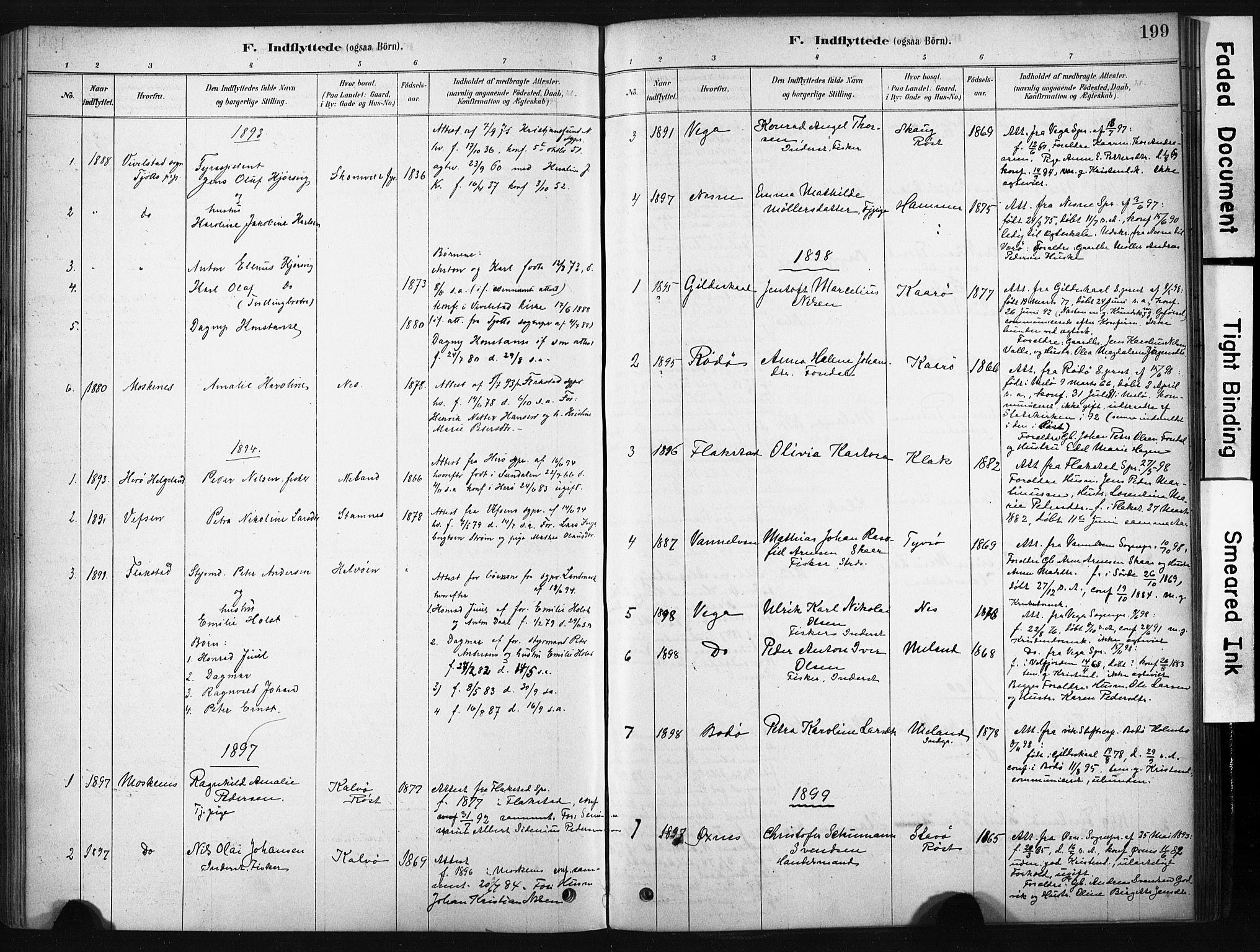 Ministerialprotokoller, klokkerbøker og fødselsregistre - Nordland, AV/SAT-A-1459/808/L0128: Ministerialbok nr. 808A01, 1880-1902, s. 199