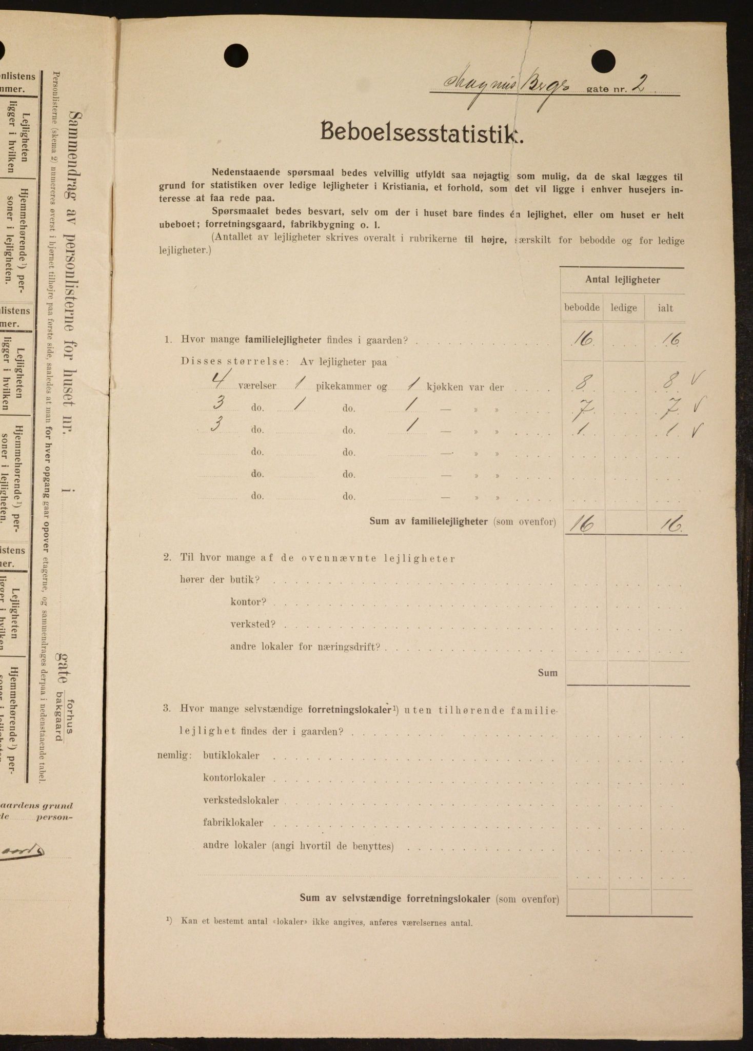 OBA, Kommunal folketelling 1.2.1909 for Kristiania kjøpstad, 1909, s. 53701