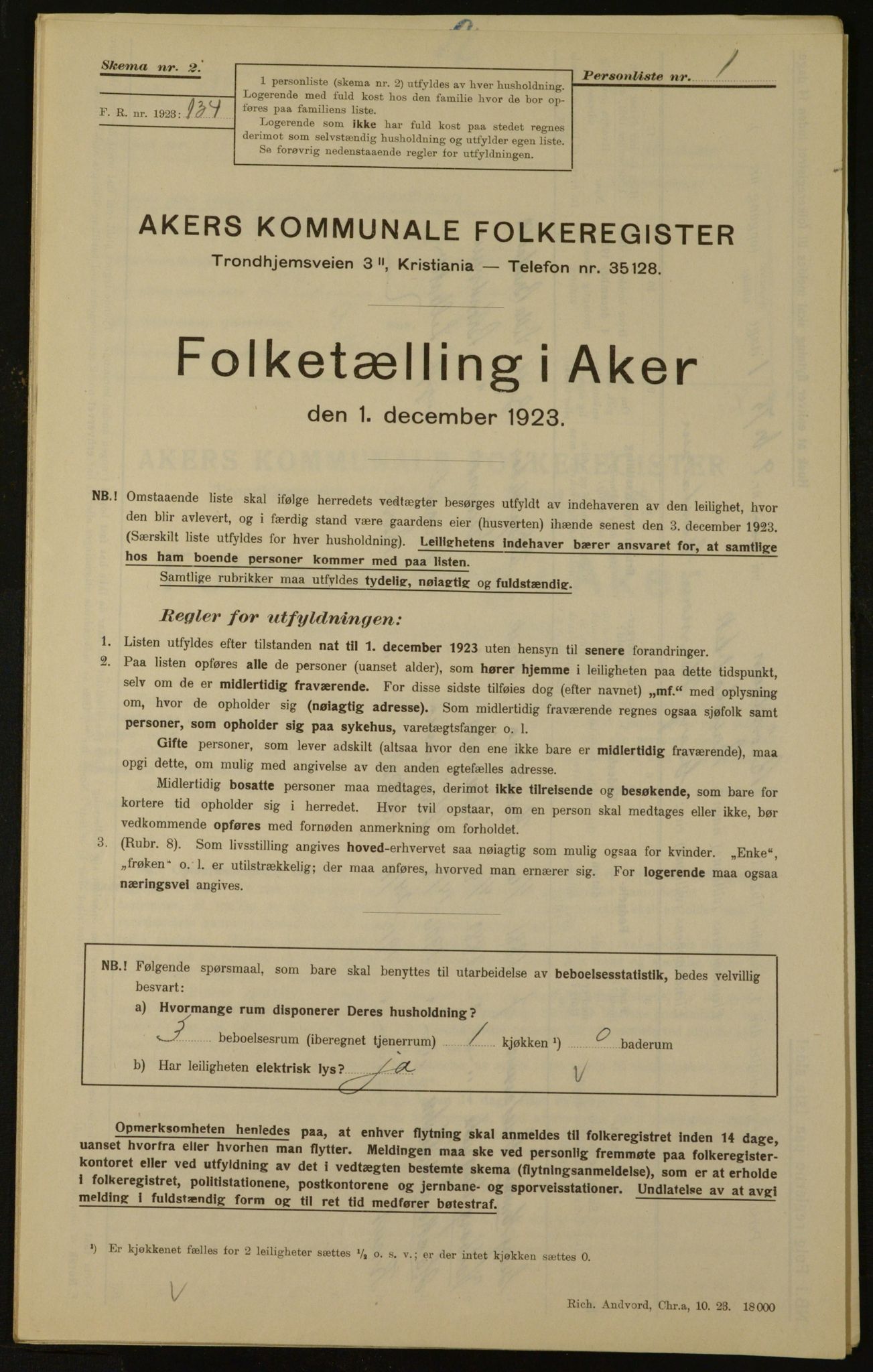 , Kommunal folketelling 1.12.1923 for Aker, 1923, s. 766