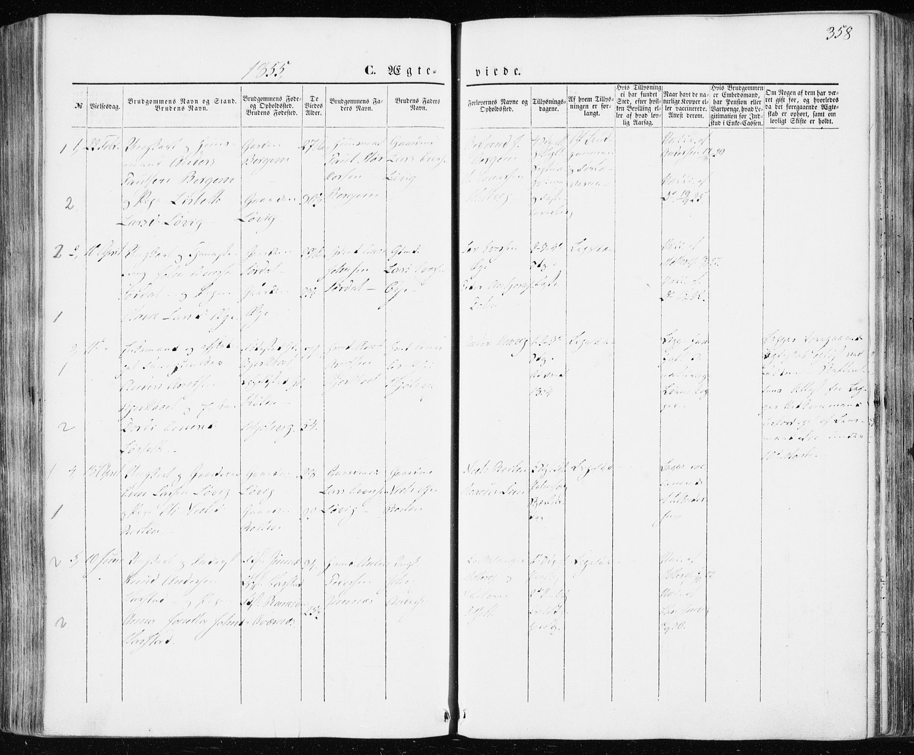 Ministerialprotokoller, klokkerbøker og fødselsregistre - Møre og Romsdal, AV/SAT-A-1454/586/L0984: Ministerialbok nr. 586A10, 1844-1856, s. 358