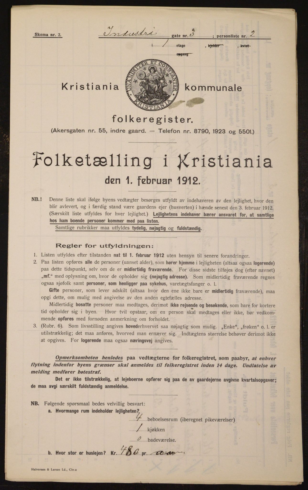 OBA, Kommunal folketelling 1.2.1912 for Kristiania, 1912, s. 43562