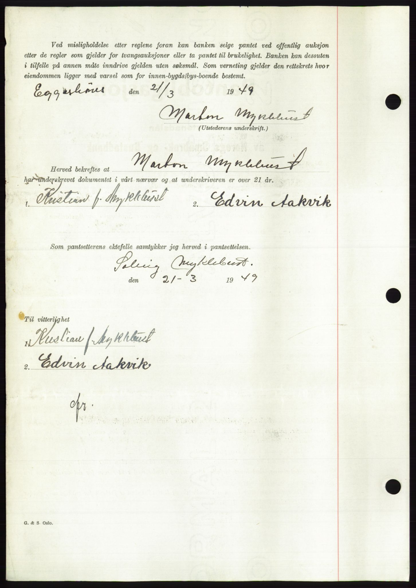 Søre Sunnmøre sorenskriveri, AV/SAT-A-4122/1/2/2C/L0116: Pantebok nr. 4B, 1948-1949, Dagboknr: 465/1949