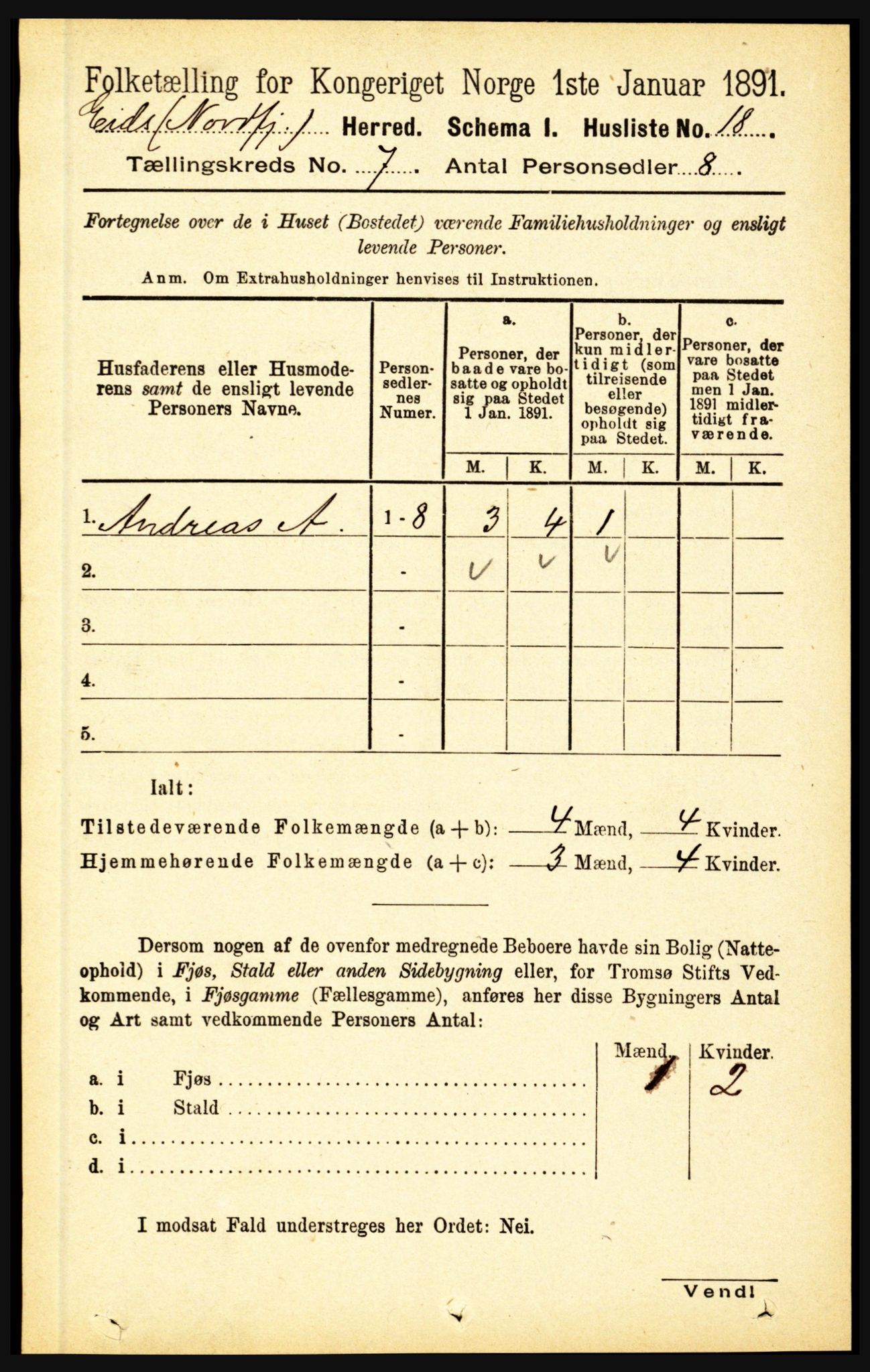 RA, Folketelling 1891 for 1443 Eid herred, 1891, s. 1772