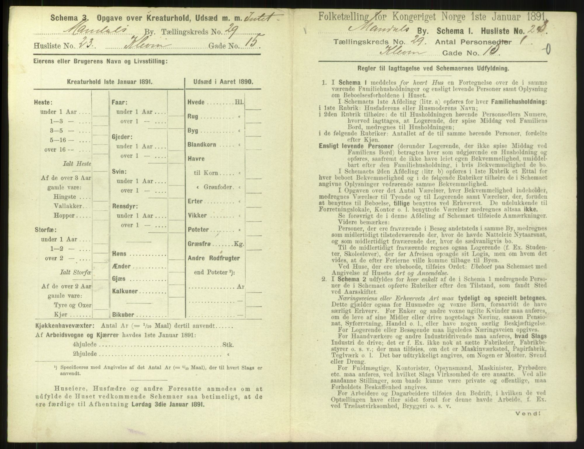 RA, Folketelling 1891 for 1002 Mandal ladested, 1891, s. 1335