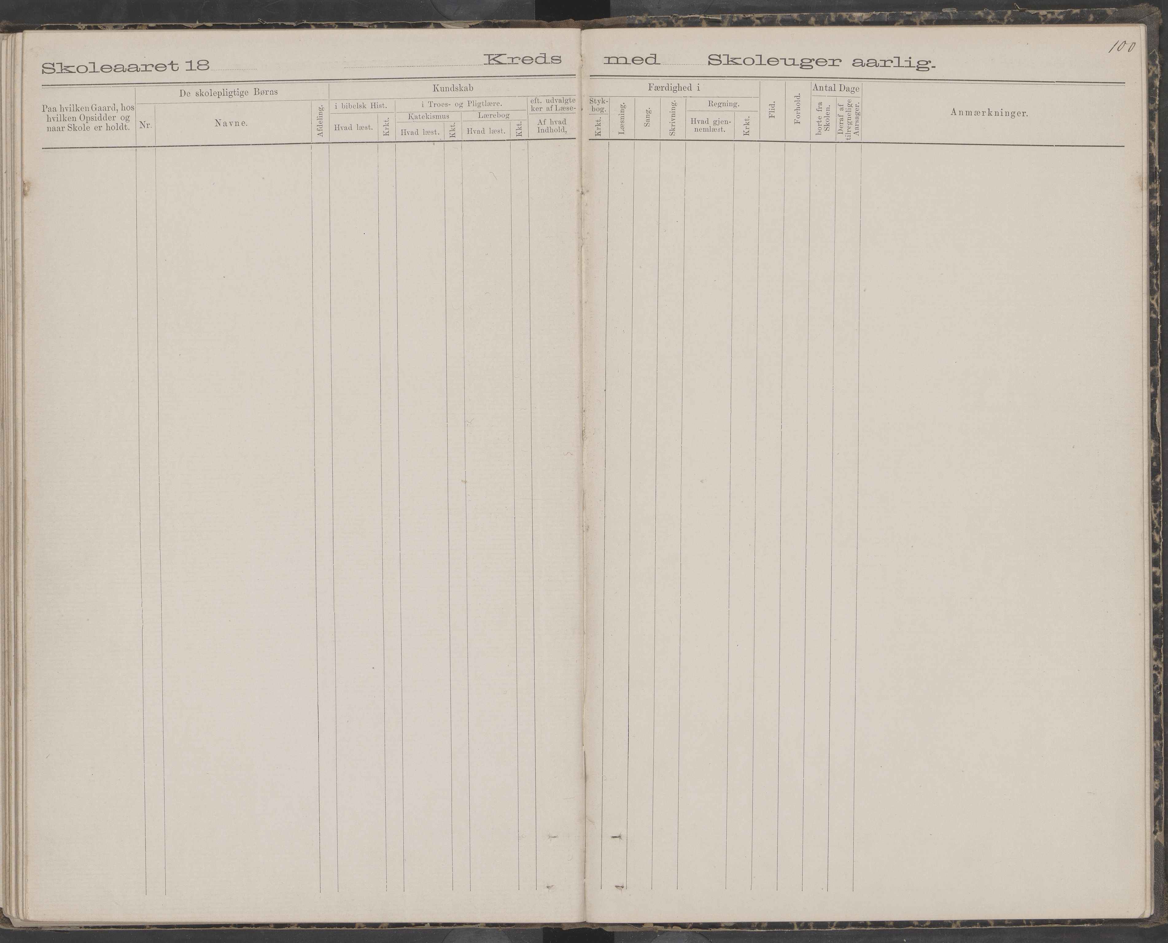 Dønna kommune. Snekkevik skolekrets, AIN/K-18270.510.07/442/L0002: Skoleprotokoll, 1888-1893