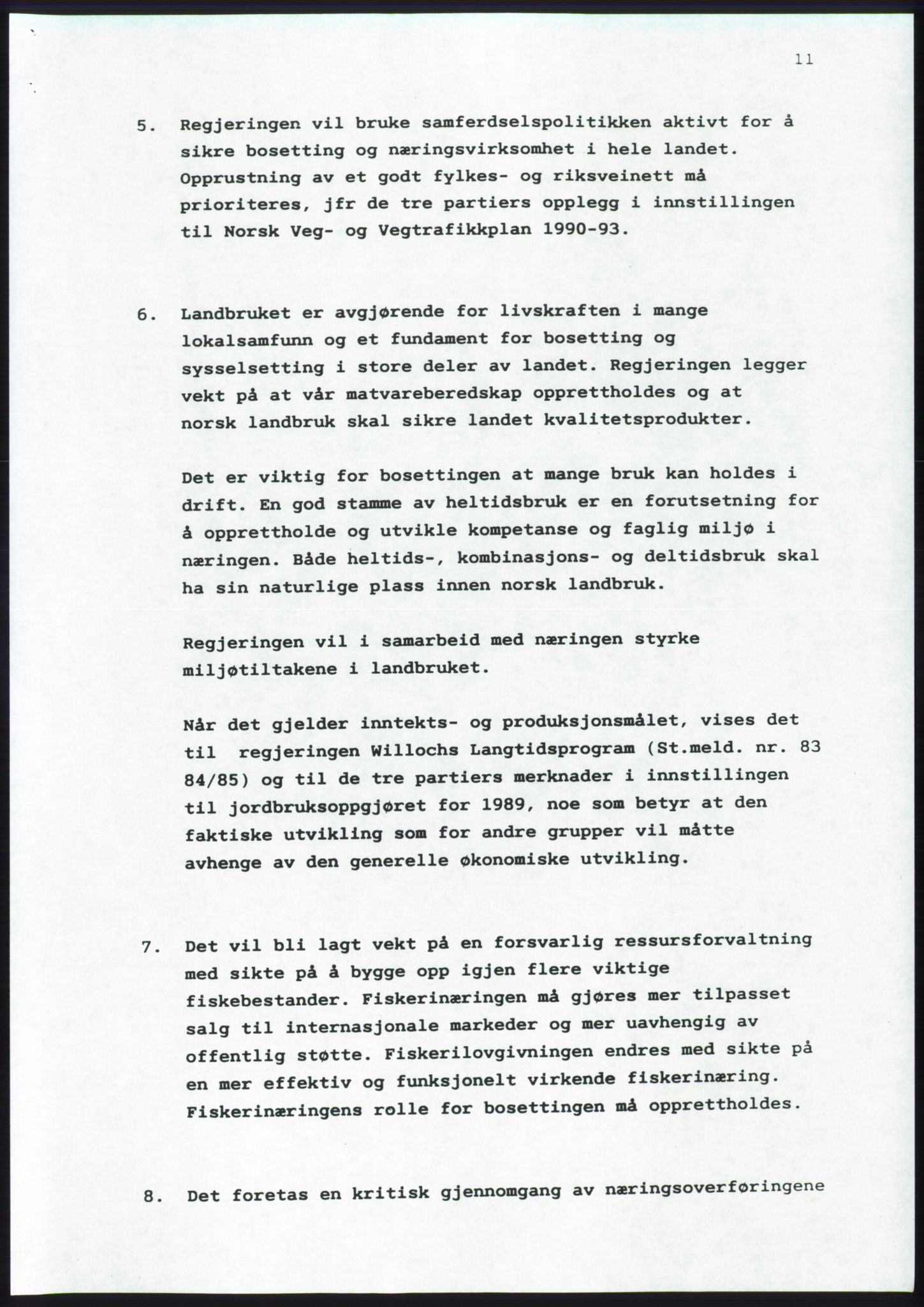 Forhandlingsmøtene 1989 mellom Høyre, KrF og Senterpartiet om dannelse av regjering, AV/RA-PA-0697/A/L0001: Forhandlingsprotokoll med vedlegg, 1989, s. 539