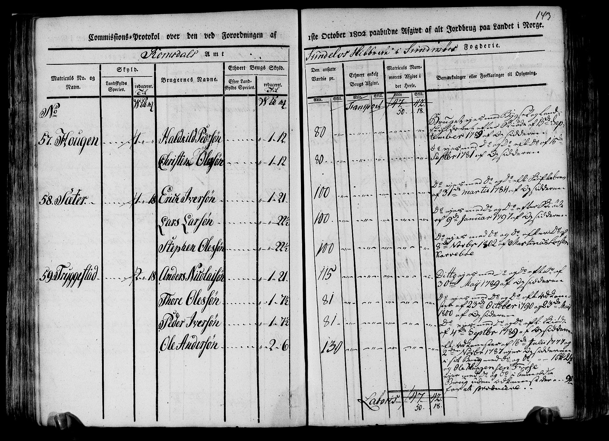 Rentekammeret inntil 1814, Realistisk ordnet avdeling, AV/RA-EA-4070/N/Ne/Nea/L0123: Sunnmøre fogderi. Kommisjonsprotokoll for fogderiets nordre del - Valle, Dale, Sunnylven, Vatne, Grytten og Borgund skipreider, 1803, s. 139