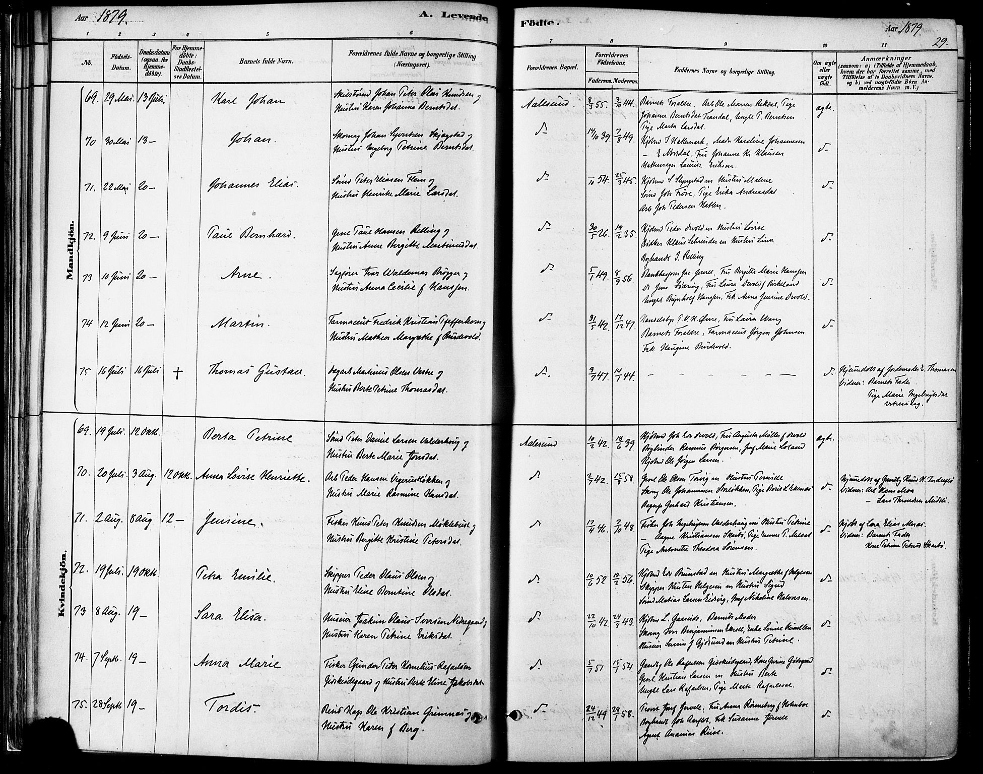 Ministerialprotokoller, klokkerbøker og fødselsregistre - Møre og Romsdal, AV/SAT-A-1454/529/L0454: Ministerialbok nr. 529A04, 1878-1885, s. 29