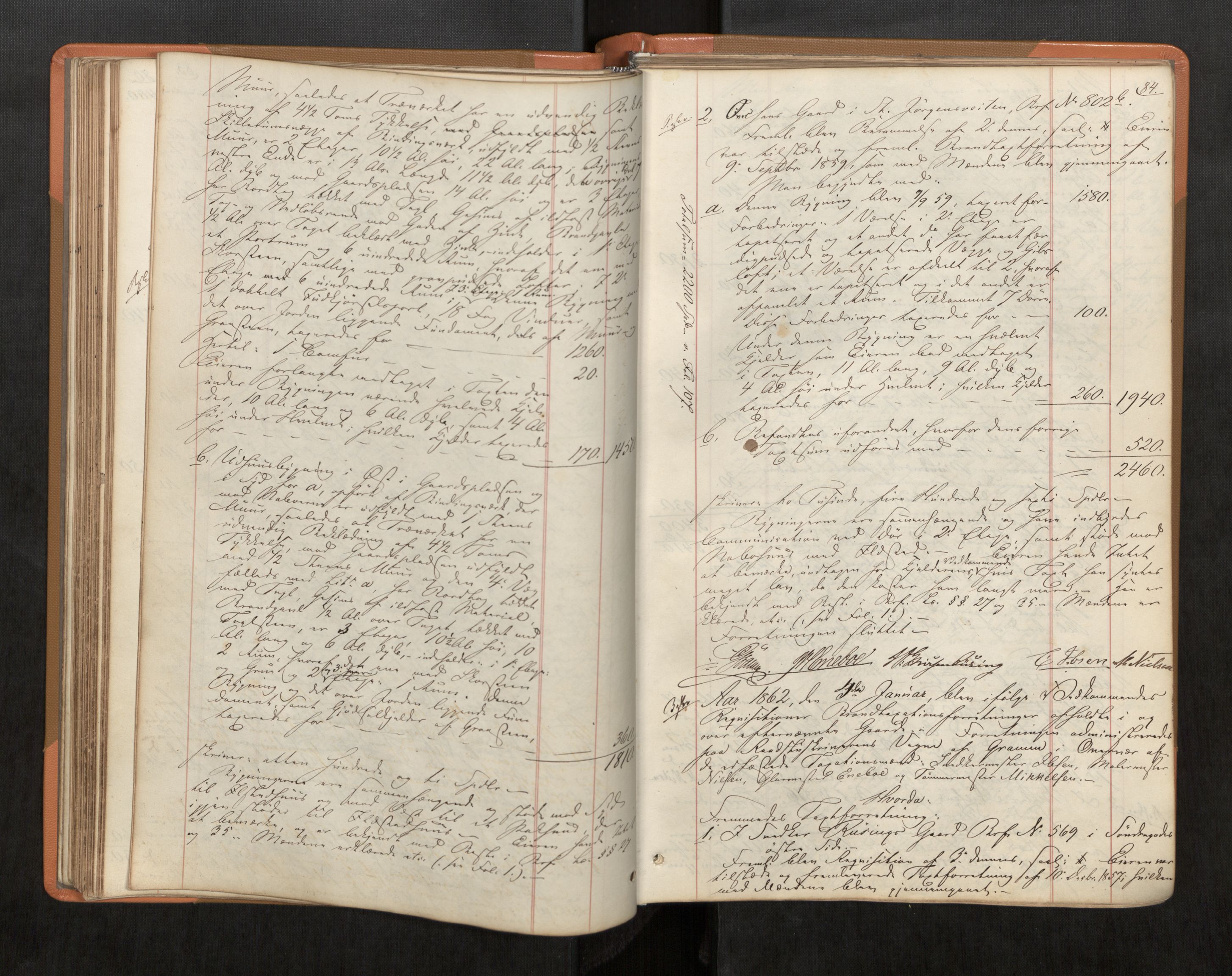 Norges Brannkasse Trondheim magistrat, AV/SAT-A-5590/Fa/L0037: Branntakstprotokoll, 1860-1867, s. 84