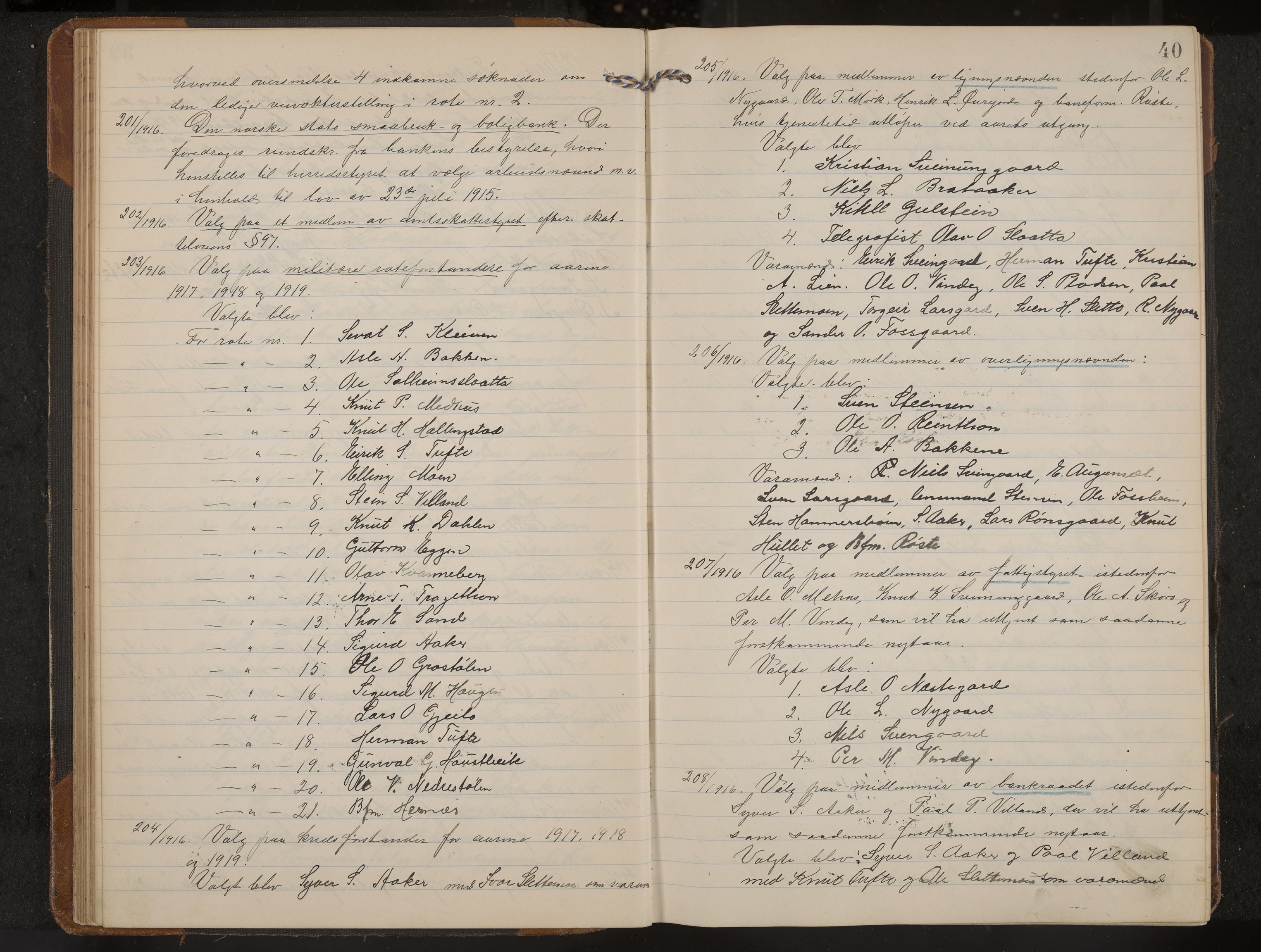 Hol formannskap og sentraladministrasjon, IKAK/0620021-1/A/L0006: Møtebok, 1916-1922, s. 40