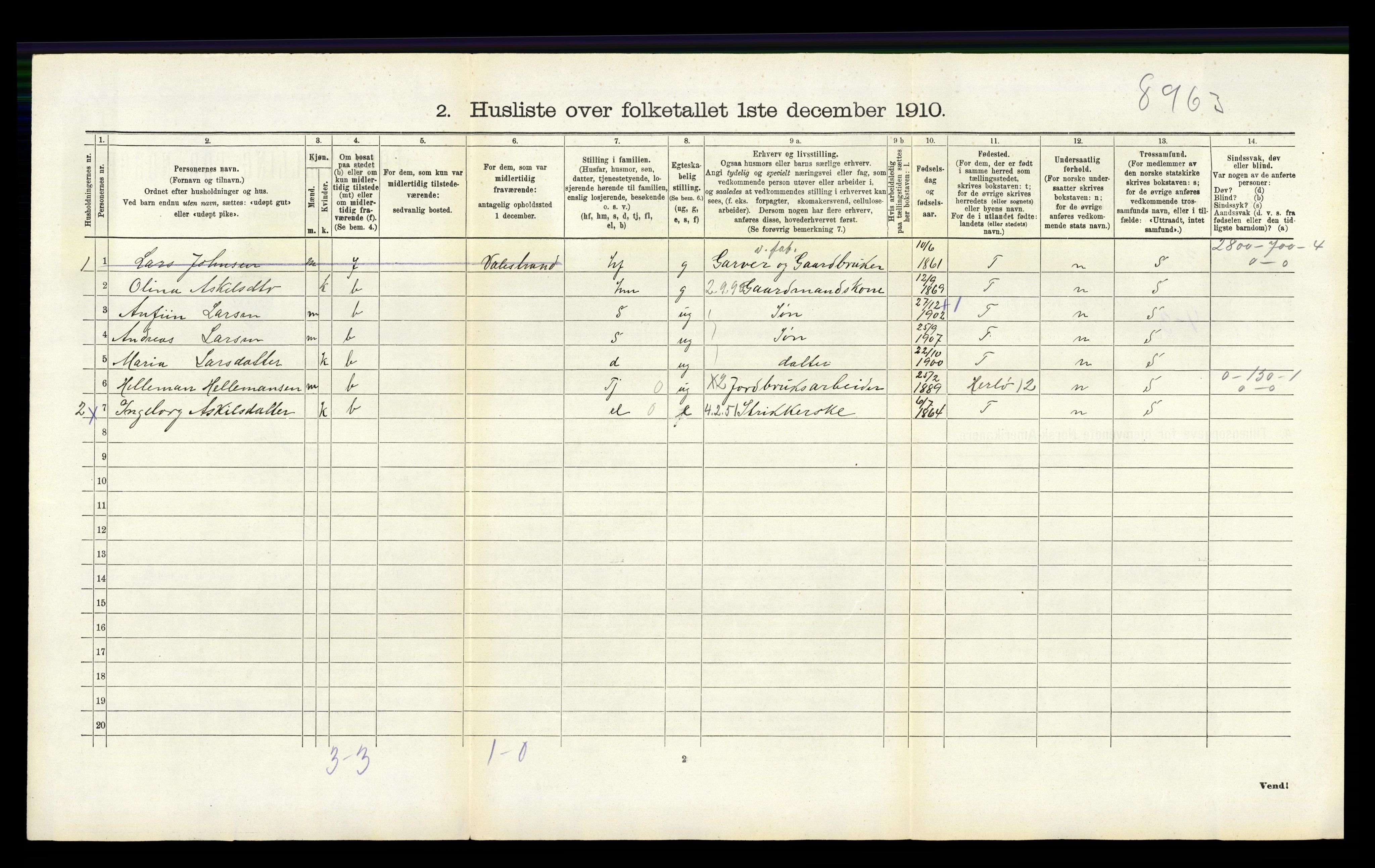 RA, Folketelling 1910 for 1254 Hamre herred, 1910, s. 253