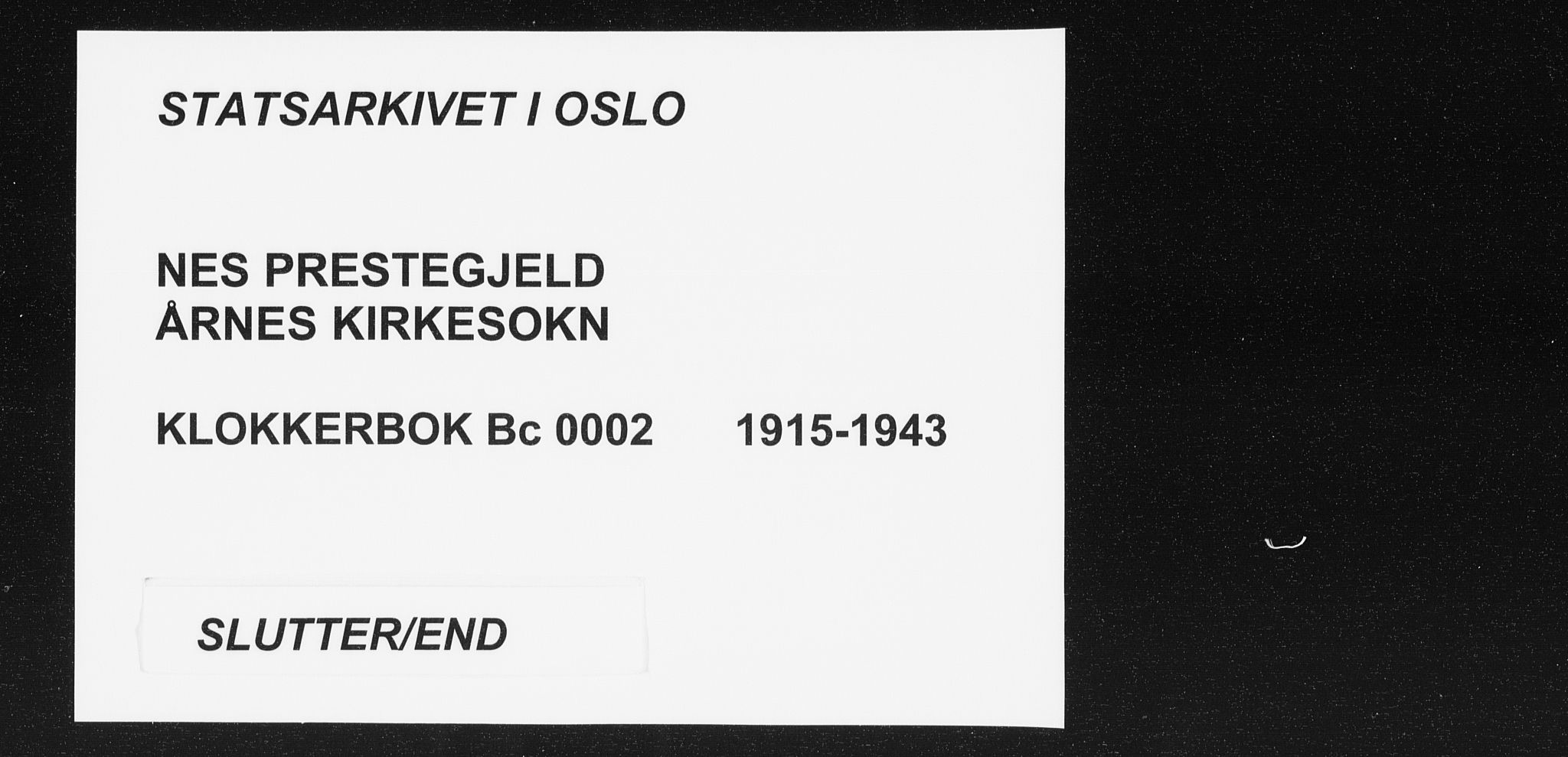 Nes prestekontor Kirkebøker, SAO/A-10410/G/Gc/L0002: Klokkerbok nr. III 2, 1915-1943