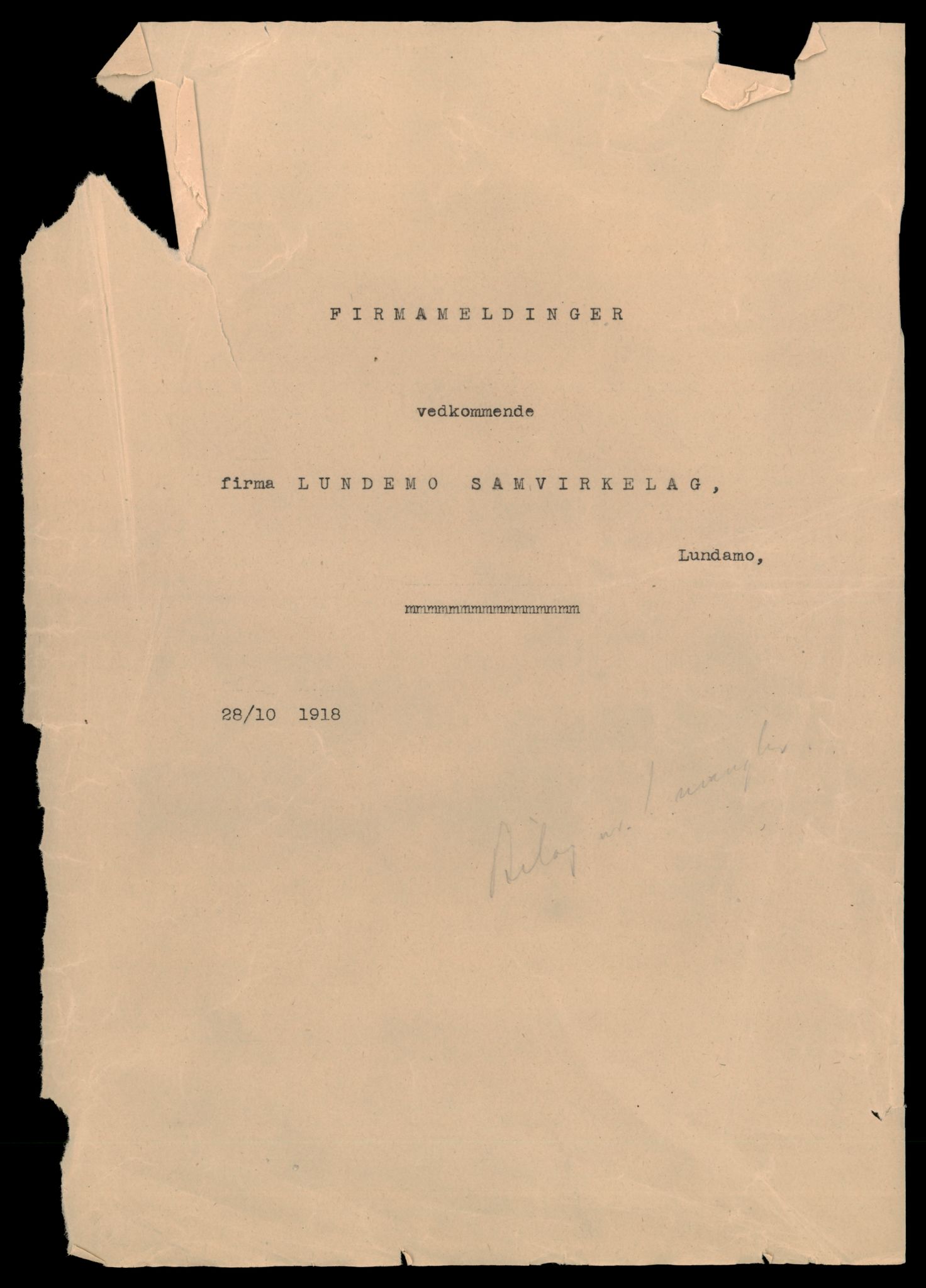 Gauldal sorenskriveri, SAT/A-0014/2/J/Jd/Jdc/L0010: Bilag, andelslag og borettslag, L-R, 1944-1990, s. 1