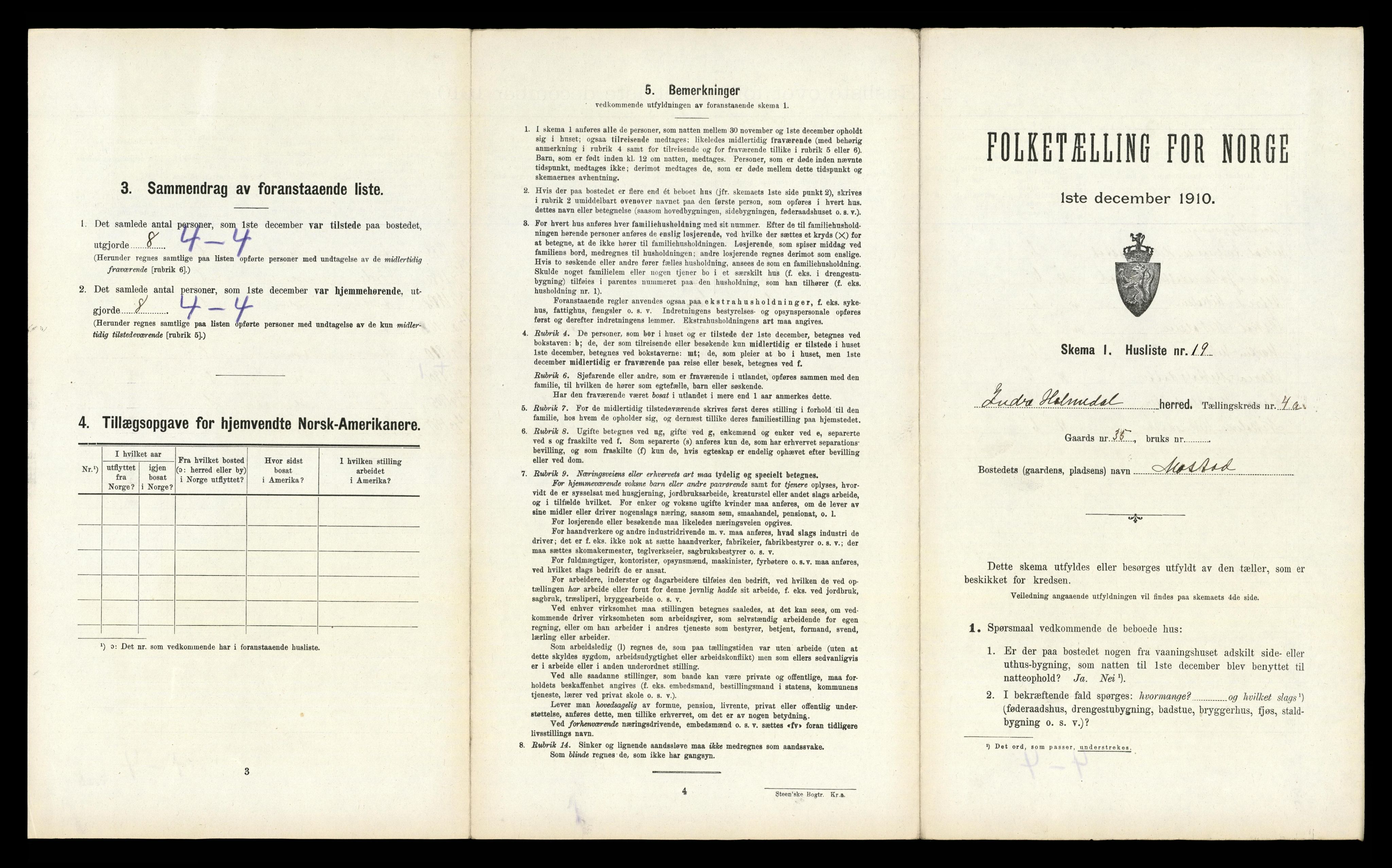 RA, Folketelling 1910 for 1430 Indre Holmedal herred, 1910, s. 266