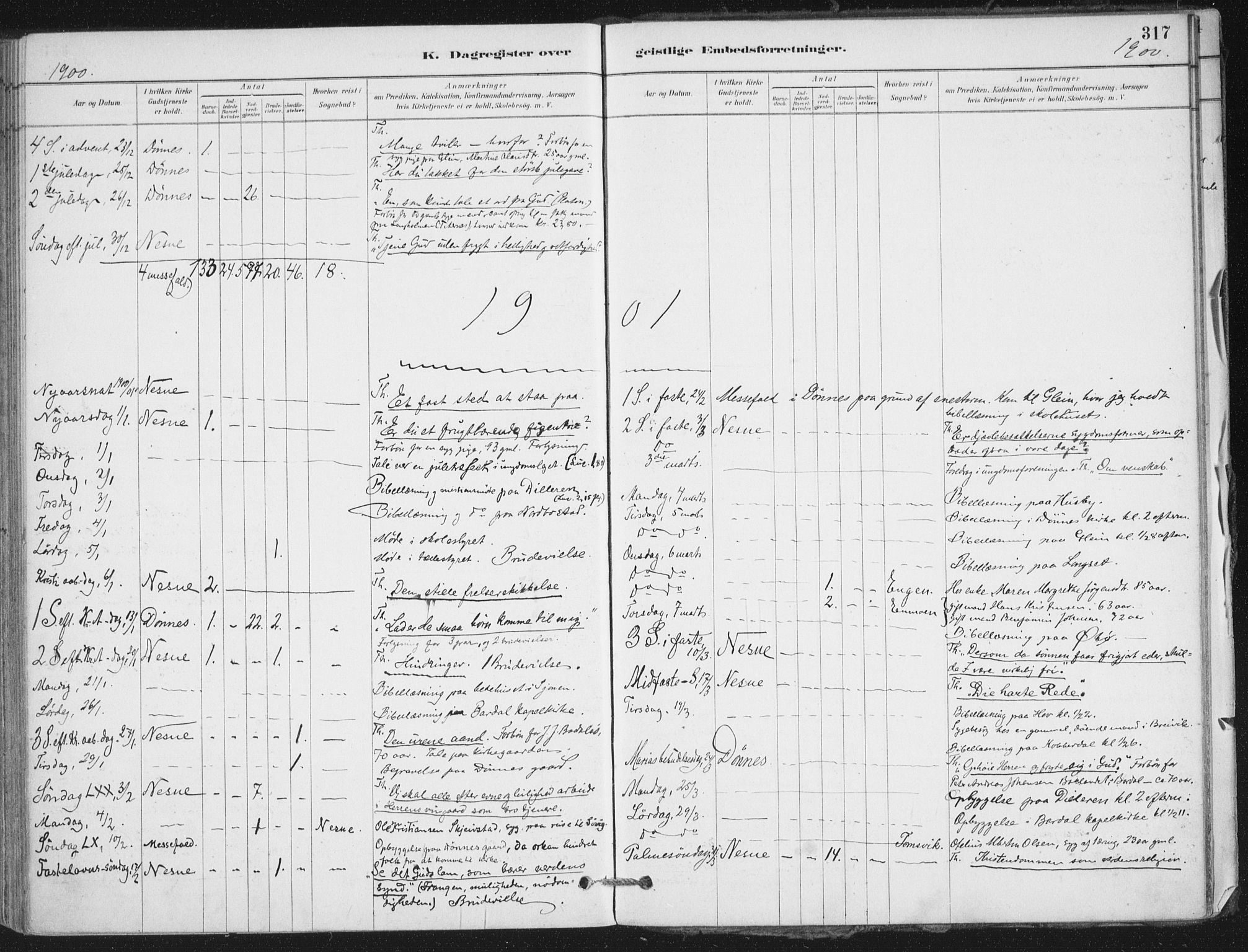 Ministerialprotokoller, klokkerbøker og fødselsregistre - Nordland, SAT/A-1459/838/L0553: Ministerialbok nr. 838A11, 1880-1910, s. 317