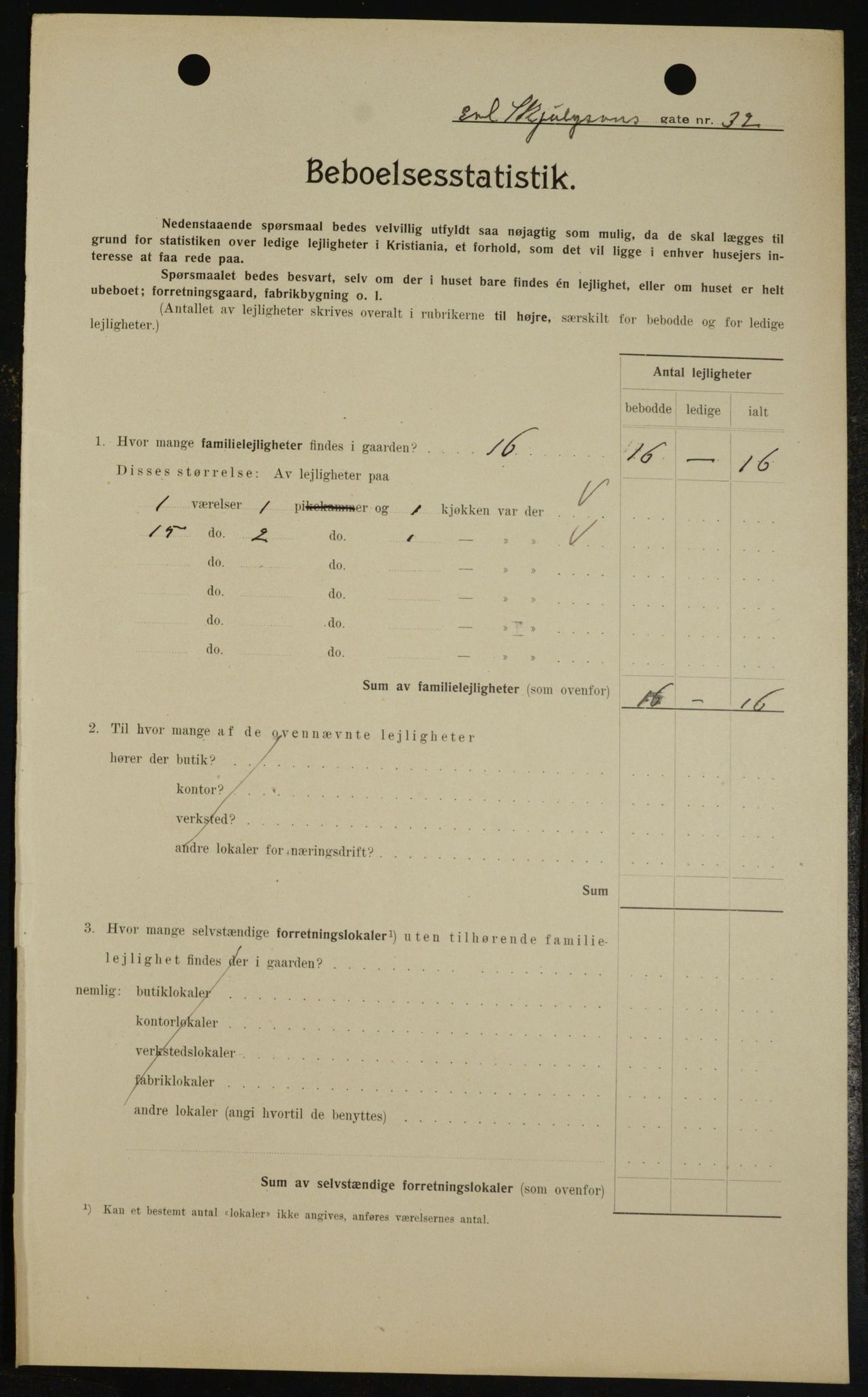 OBA, Kommunal folketelling 1.2.1909 for Kristiania kjøpstad, 1909, s. 20173