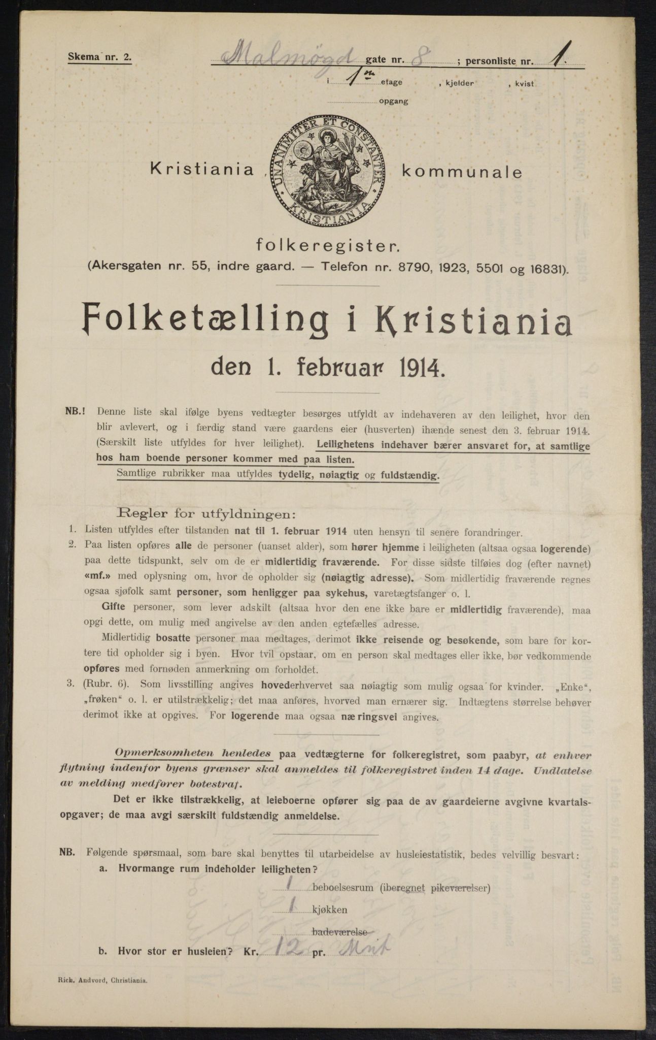 OBA, Kommunal folketelling 1.2.1914 for Kristiania, 1914, s. 59987